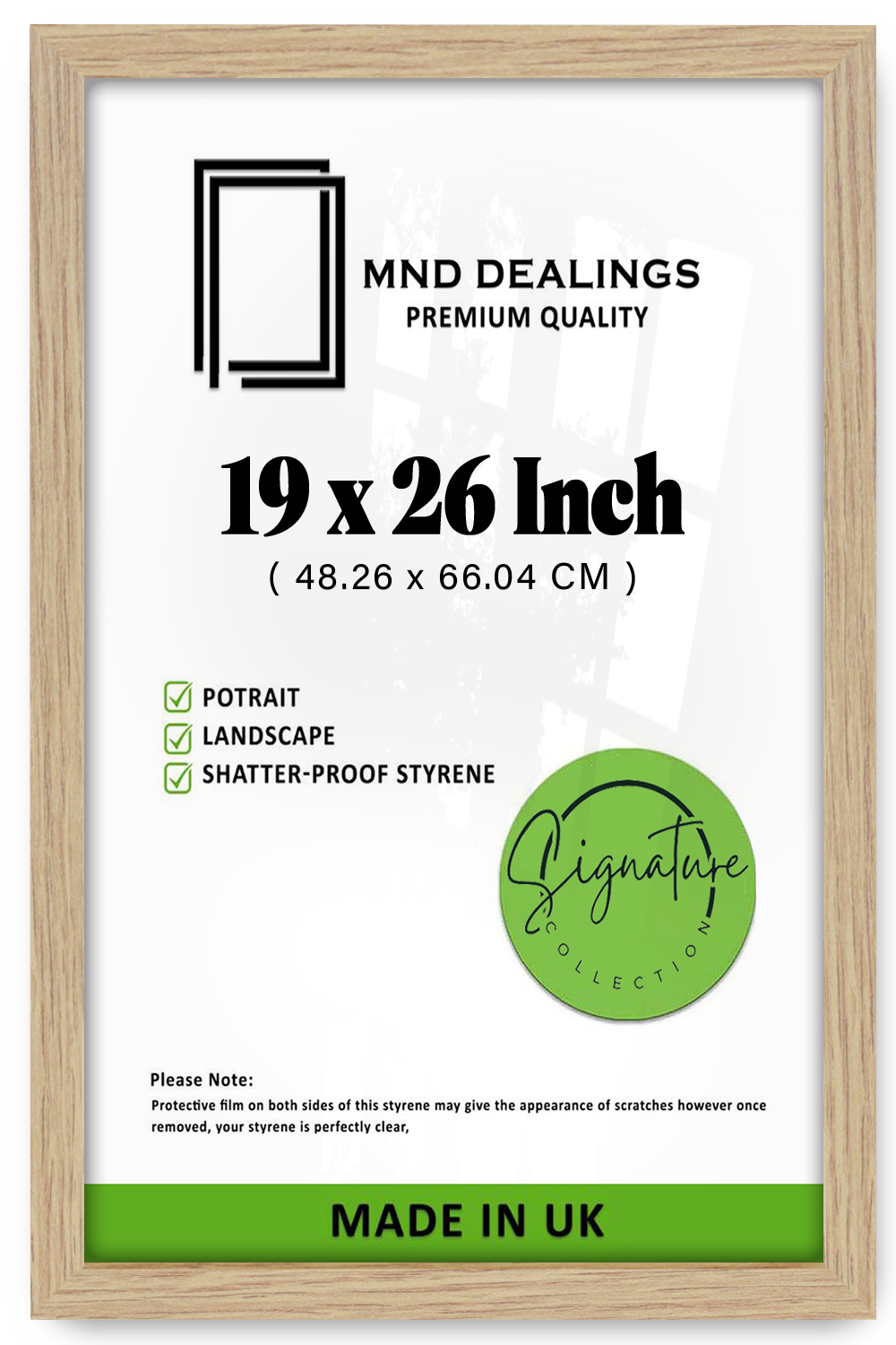 19 x 26 Inch / ( 48.26 x 66.04 CM )  |  Picture Frames - MDF
 -  [ Oak ]