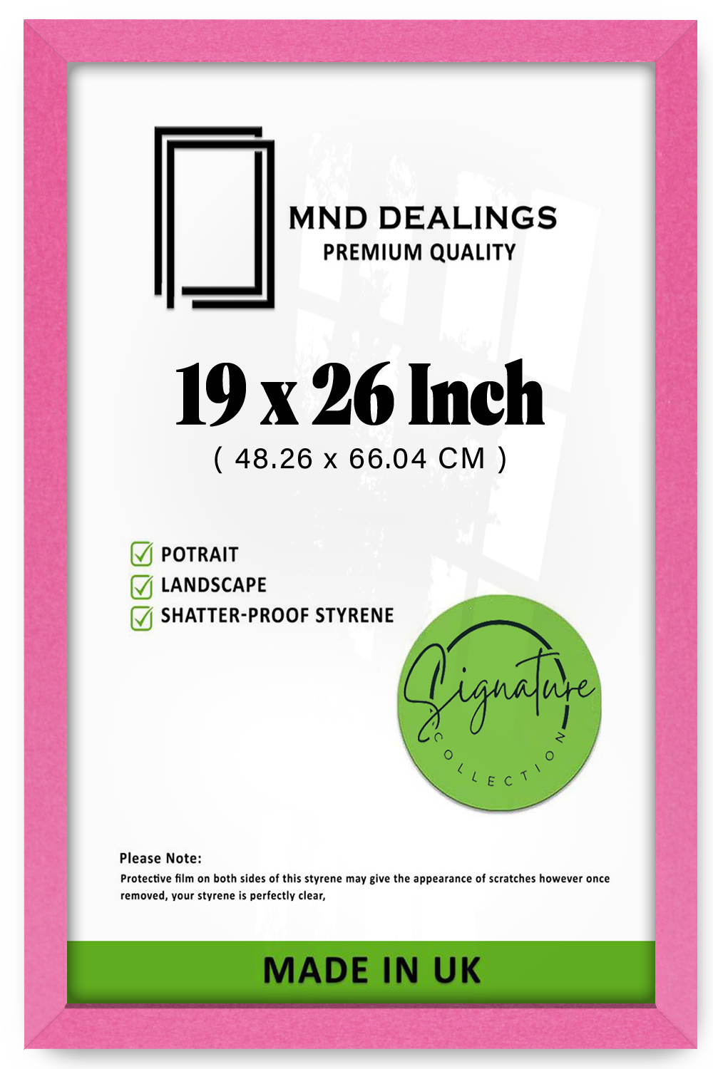 19 x 26 Inch / ( 48.26 x 66.04 CM )  |  Photo Frames - MDF
 -  [ Pink ]