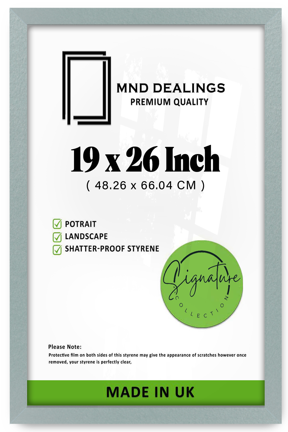 19 x 26 Inch / ( 48.26 x 66.04 CM )  |  Art Frames - MDF
 -  [ Silver ]