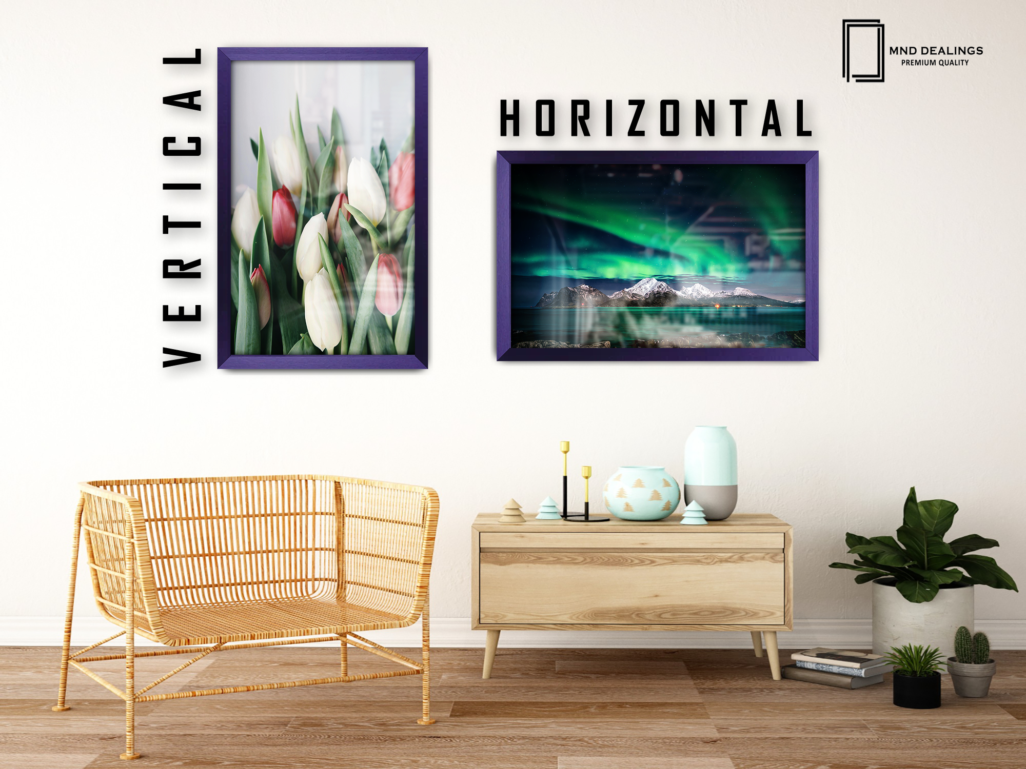 20 x 10 Inch / ( 50.80 x 25.40 CM )  |  Art Frames - MDF
 -  [ Purple ]