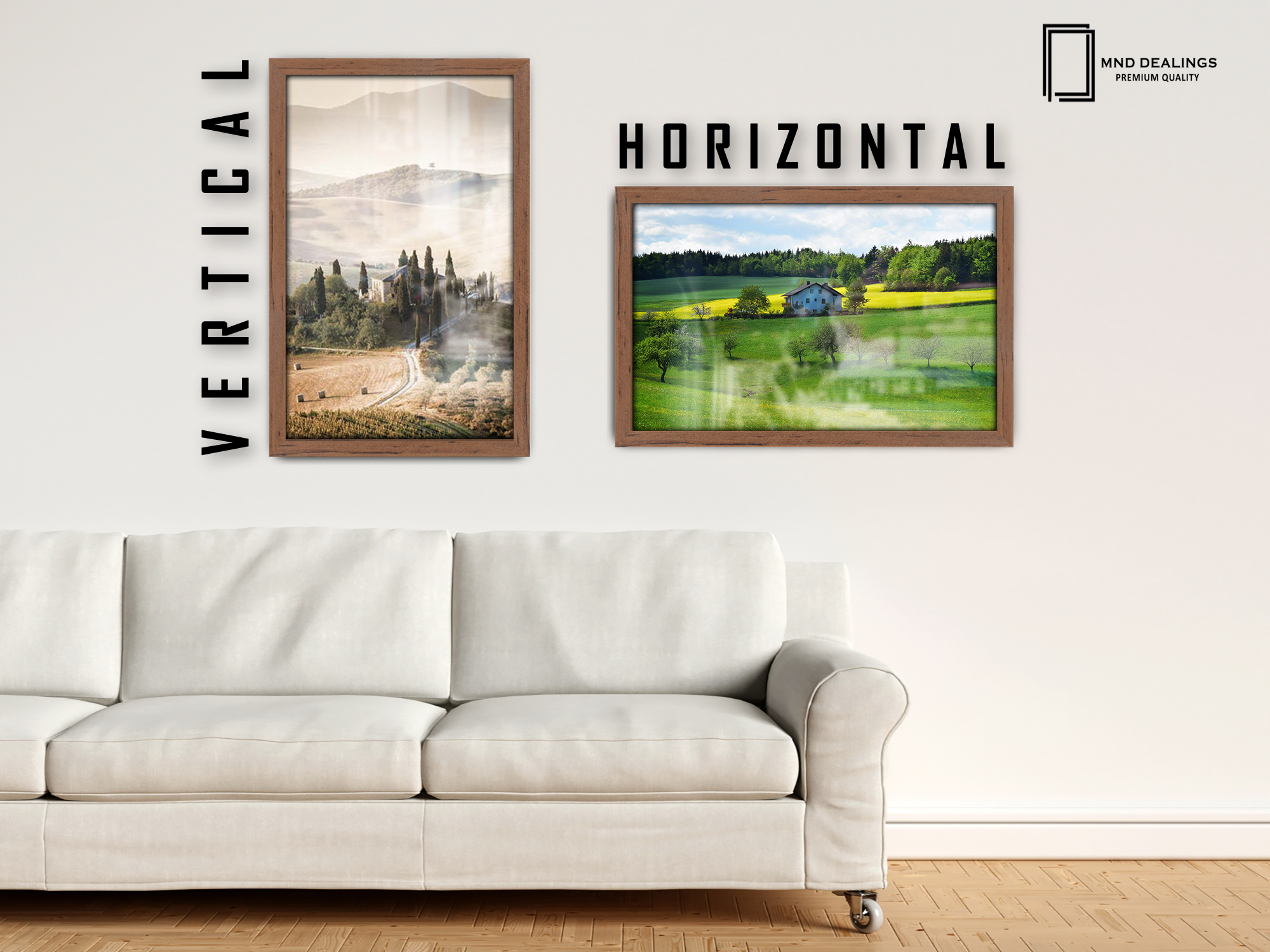20 x 10 Inch / ( 50.80 x 25.40 CM )  |  Frames - MDF
 -  [ Walnut ]