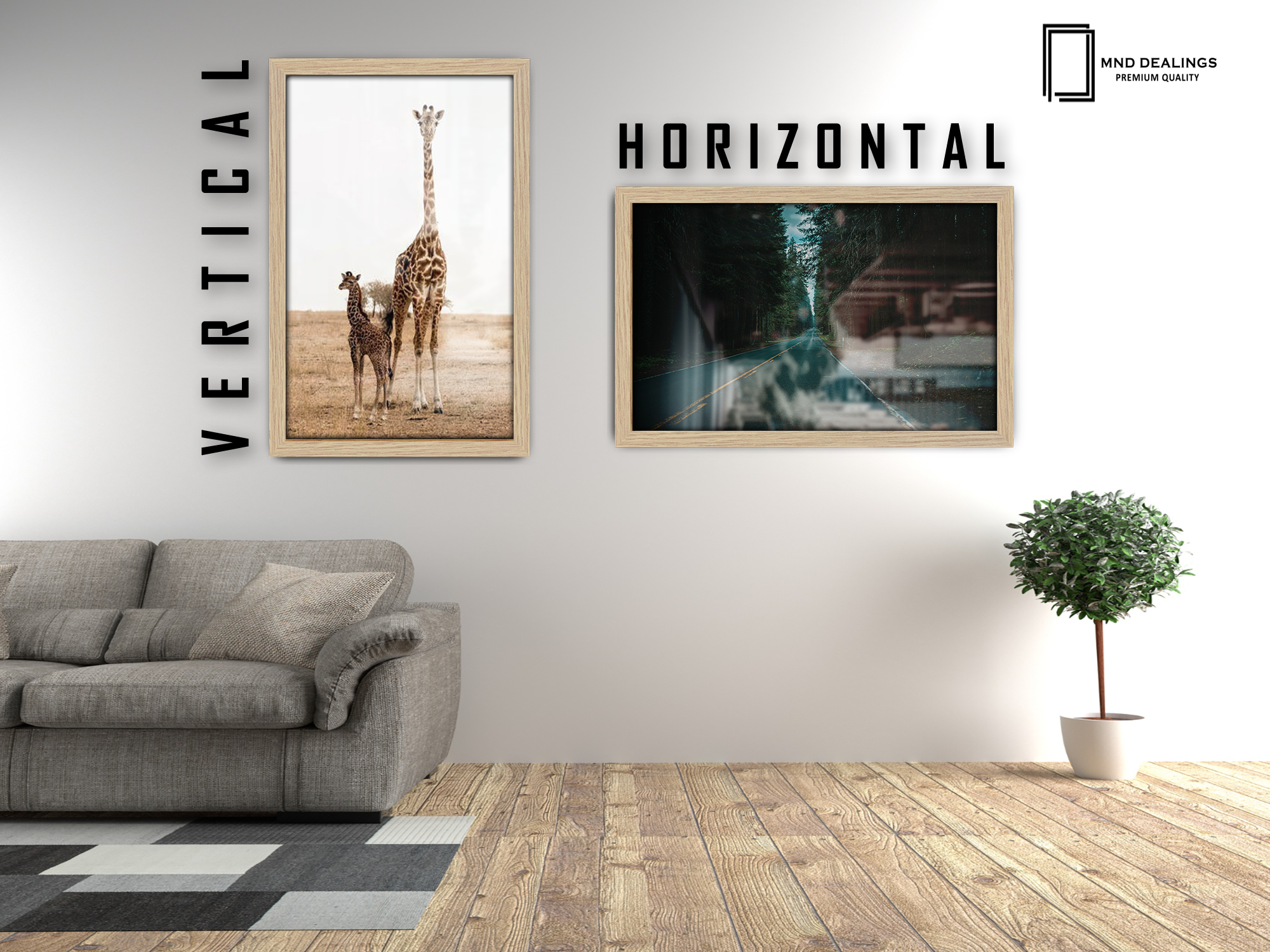 20 x 14 Inch / ( 50.80 x 35.56 CM )  |  Frames - MDF
 -  [ Oak ]