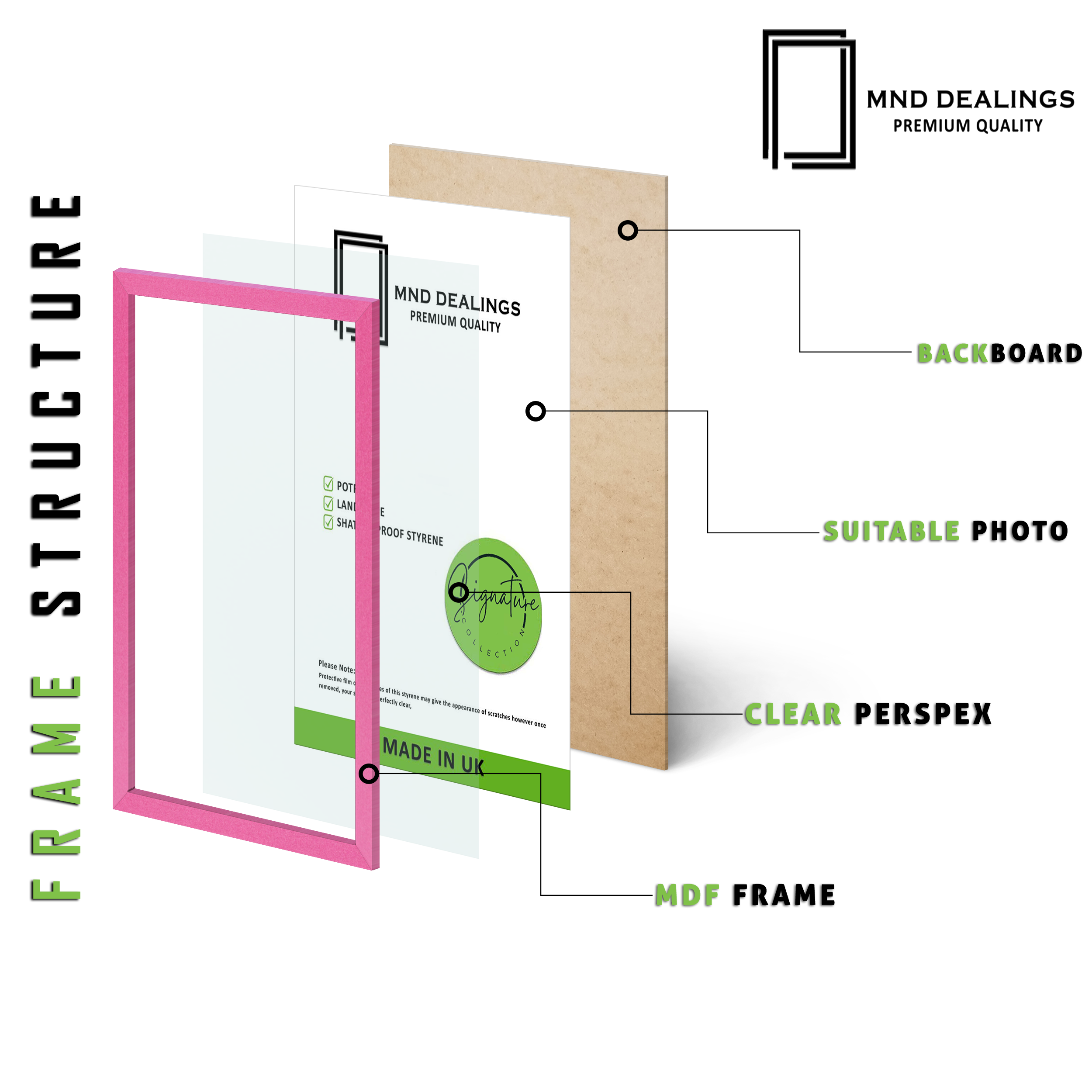 20 x 16 Inch / ( 50.80 x 40.64 CM )  |  Photo Frames - MDF
 -  [ Pink ]