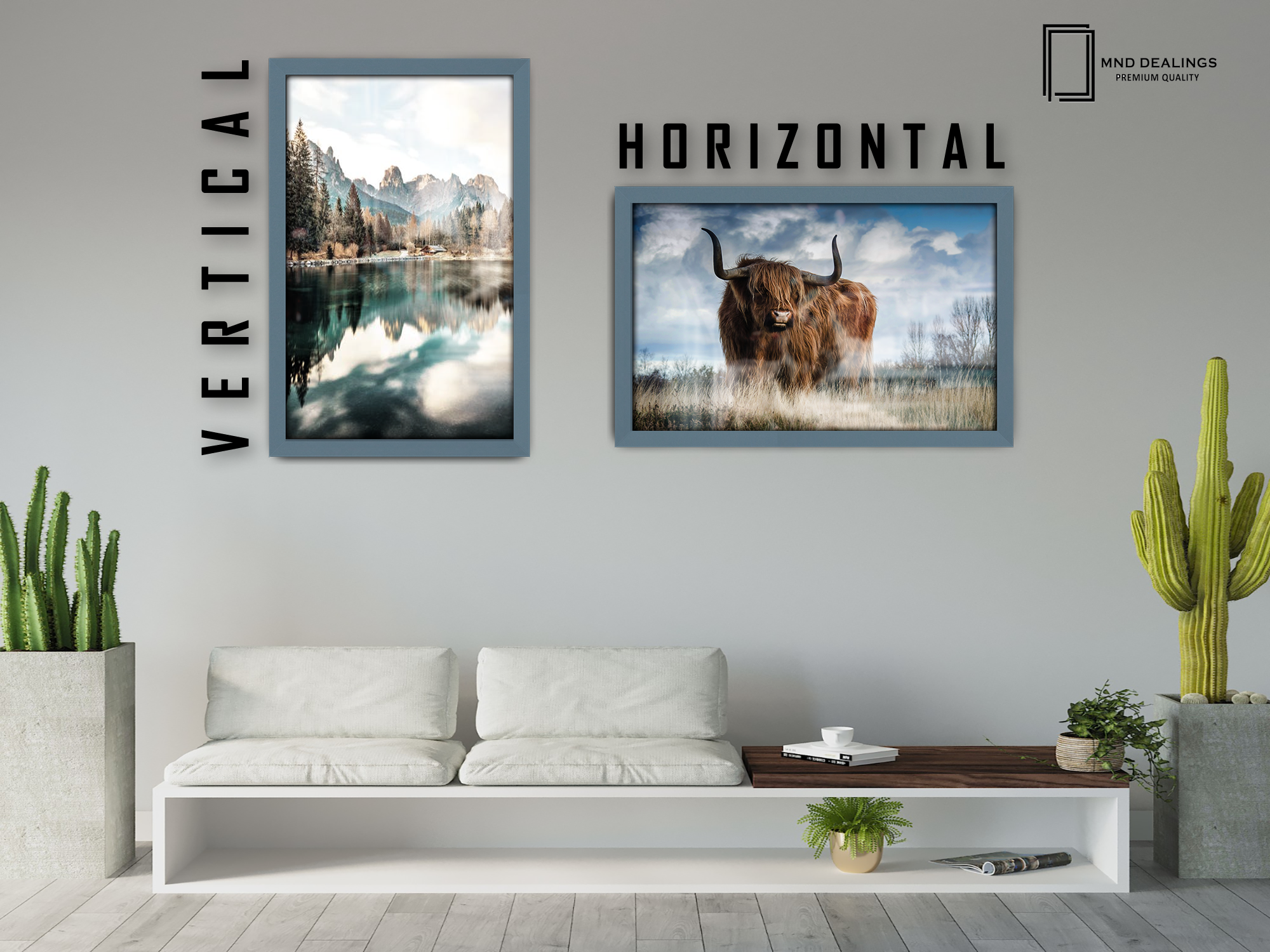 24 x 16 Inch / ( 60.96 x 40.64 CM )  |  Frames - MDF
 -  [ Dark Grey ]
