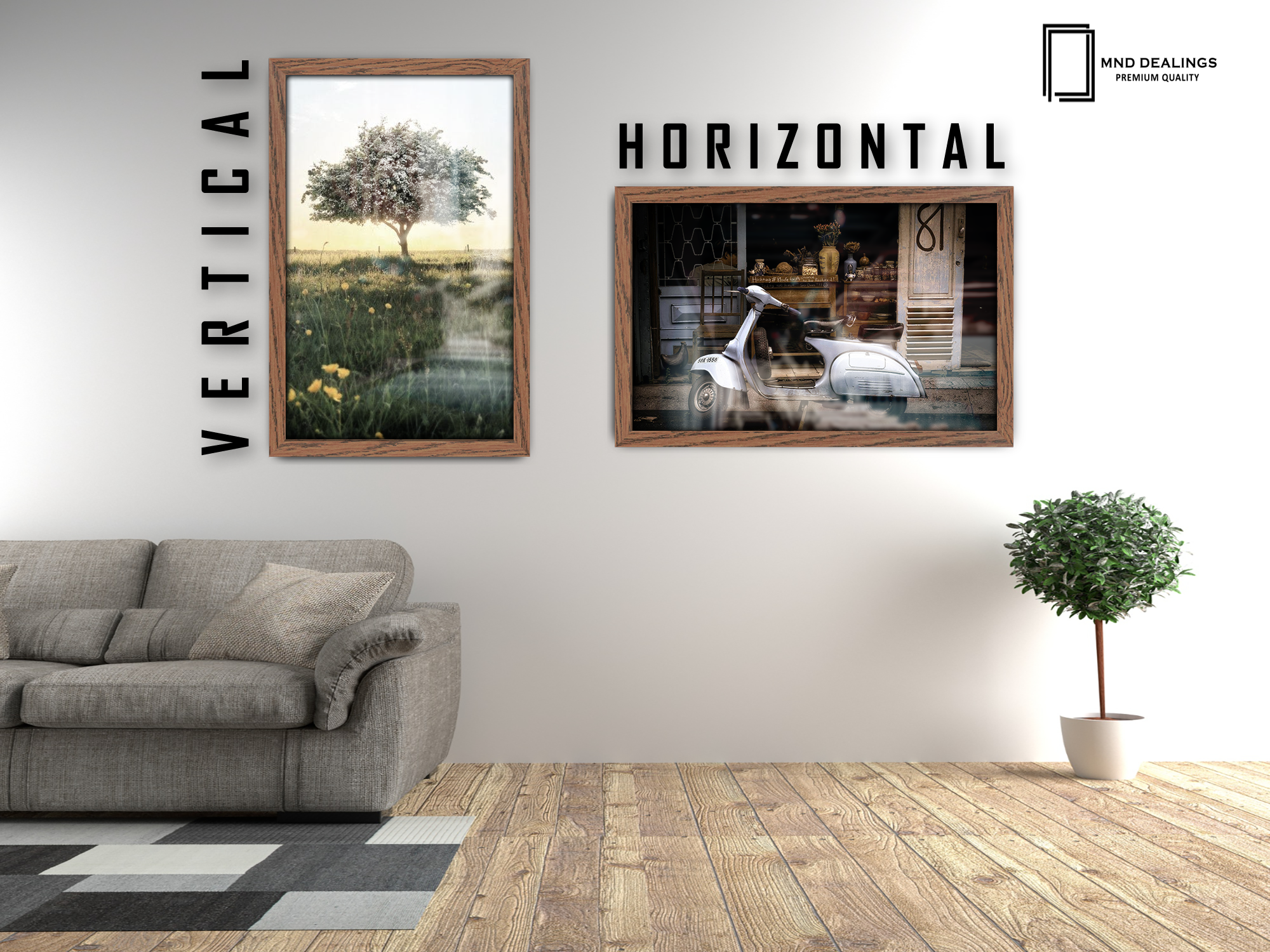 24 x 16 Inch / ( 60.96 x 40.64 CM )  |  Art Frames - MDF
 -  [ Dark Oak ]