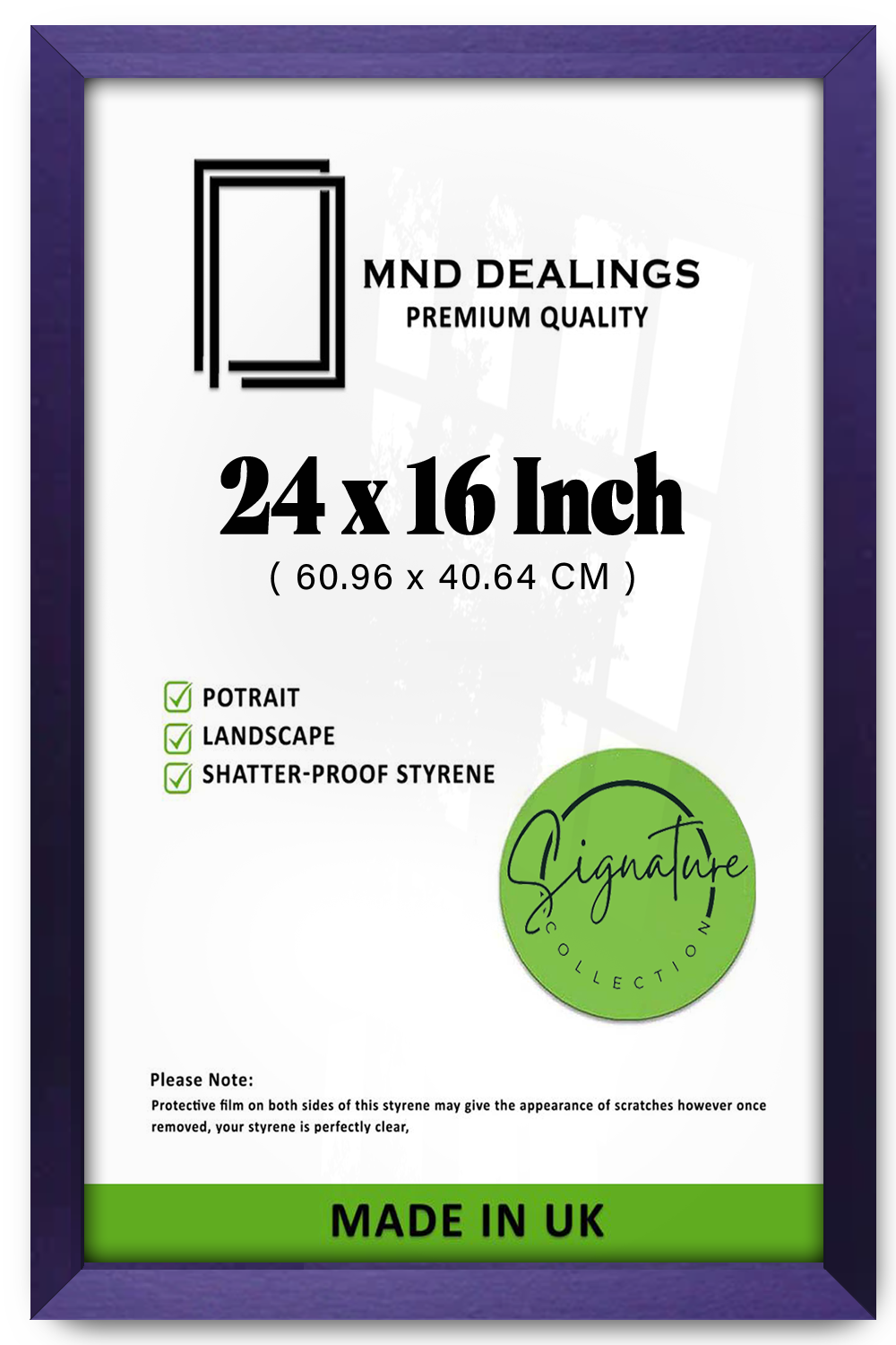 24 x 16 Inch / ( 60.96 x 40.64 CM )  |  Poster Frames - MDF
 -  [ Purple ]
