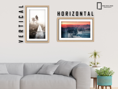 24 x 16 Inch / (60.96 x 45.72 cm ) with 45.72 x 30.48 cm White Mount Frames - MDF
