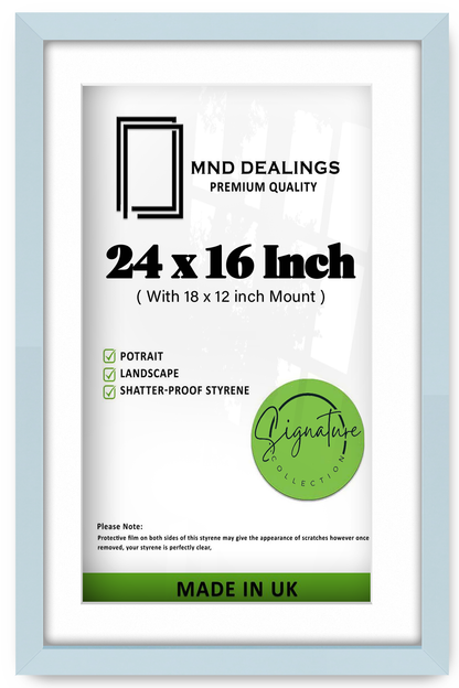 24 x 16 Inch / (60.96 x 45.72 cm ) with 45.72 x 30.48 cm White Mount Frames - MDF