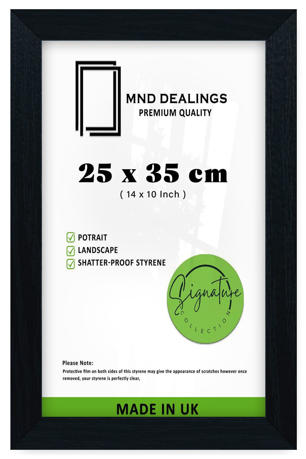( 25 x 35 CM ) / 14 x 10 Inch  |  Display Frame - MDF
 -  [ Black ]