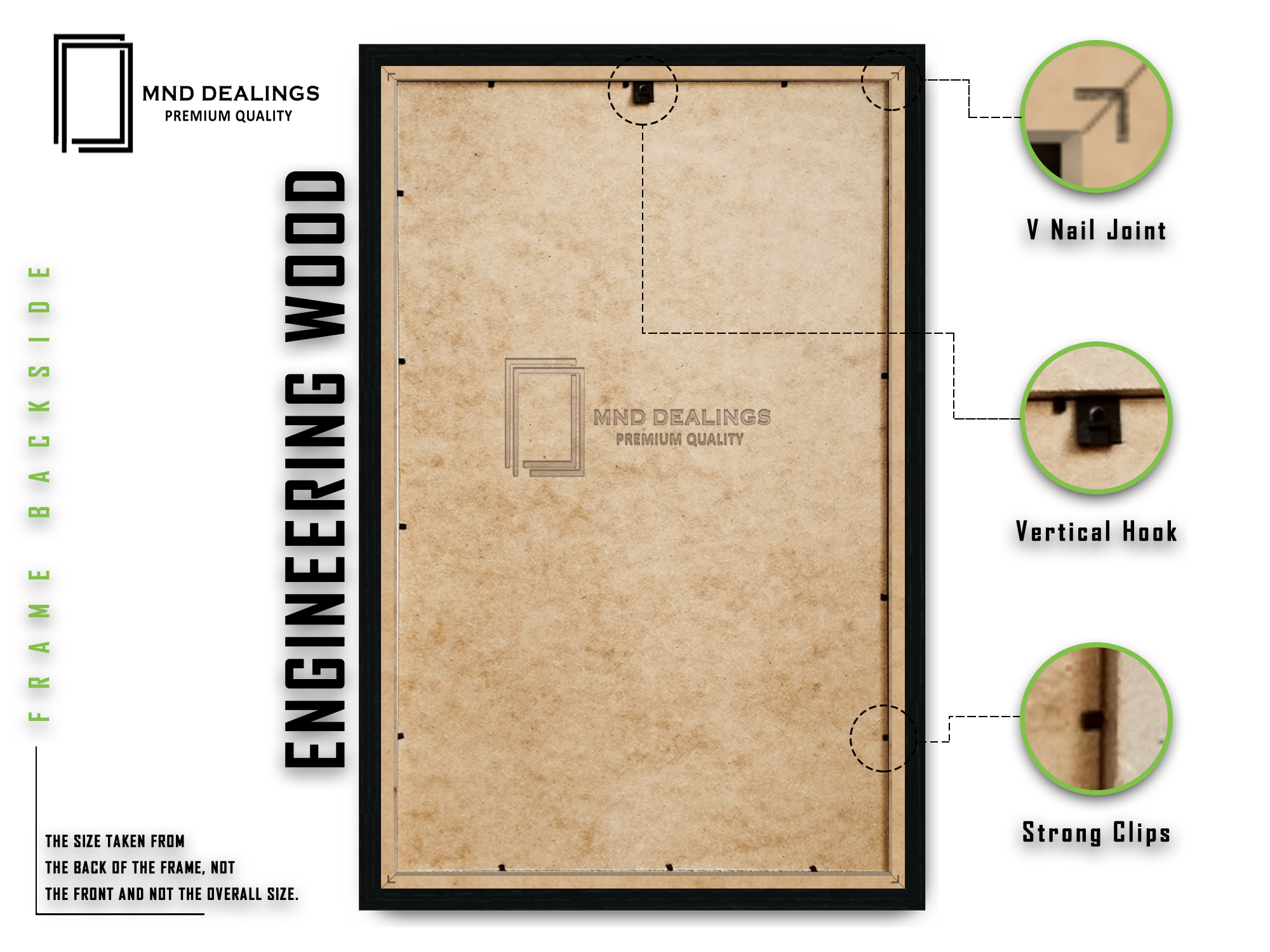 ( 25 x 35 CM ) / 14 x 10 Inch  |  Display Frame - MDF
 -  [ Black ]