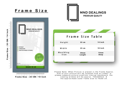 ( 25 x 35 CM ) / 14 x 10 Inch  |  Picture Frames - MDF
 -  [ Dark Grey ]