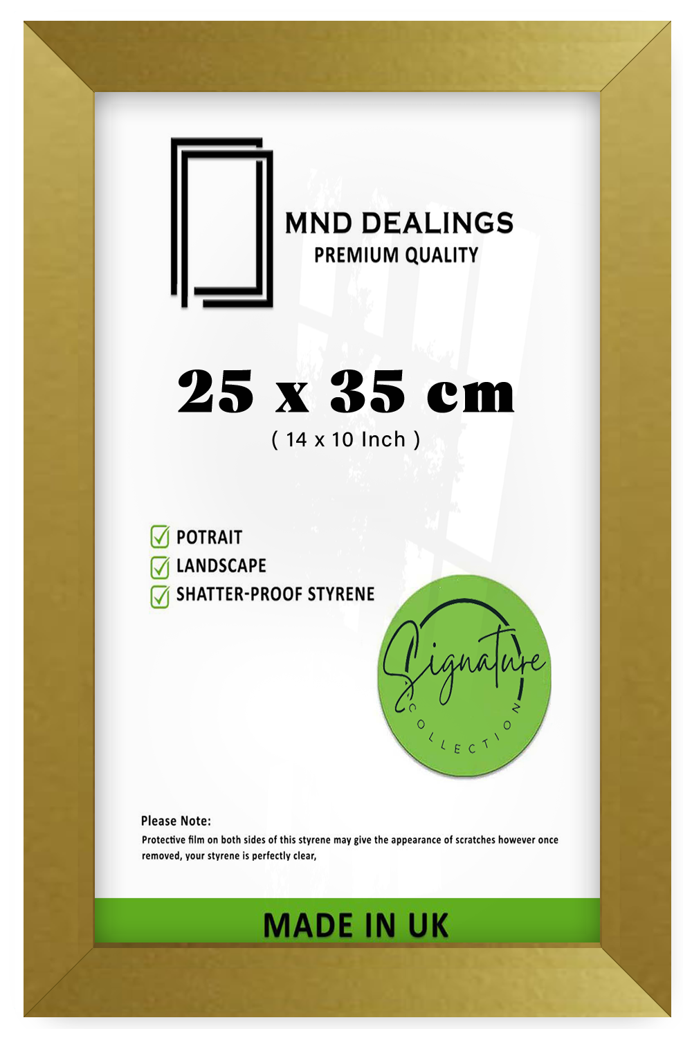 ( 25 x 35 CM ) / 14 x 10 Inch  |  Frames - MDF
 -  [ Gold ]