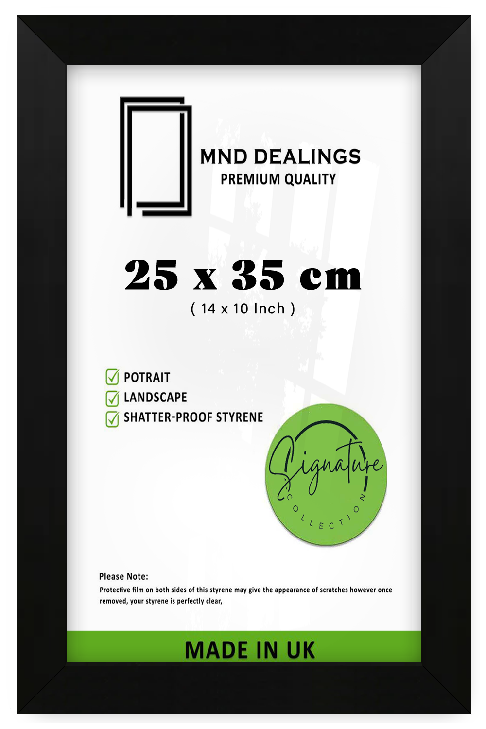 ( 25 x 35 CM ) / 14 x 10 Inch  |  Frames - MDF
 -  [ Matt Black ]