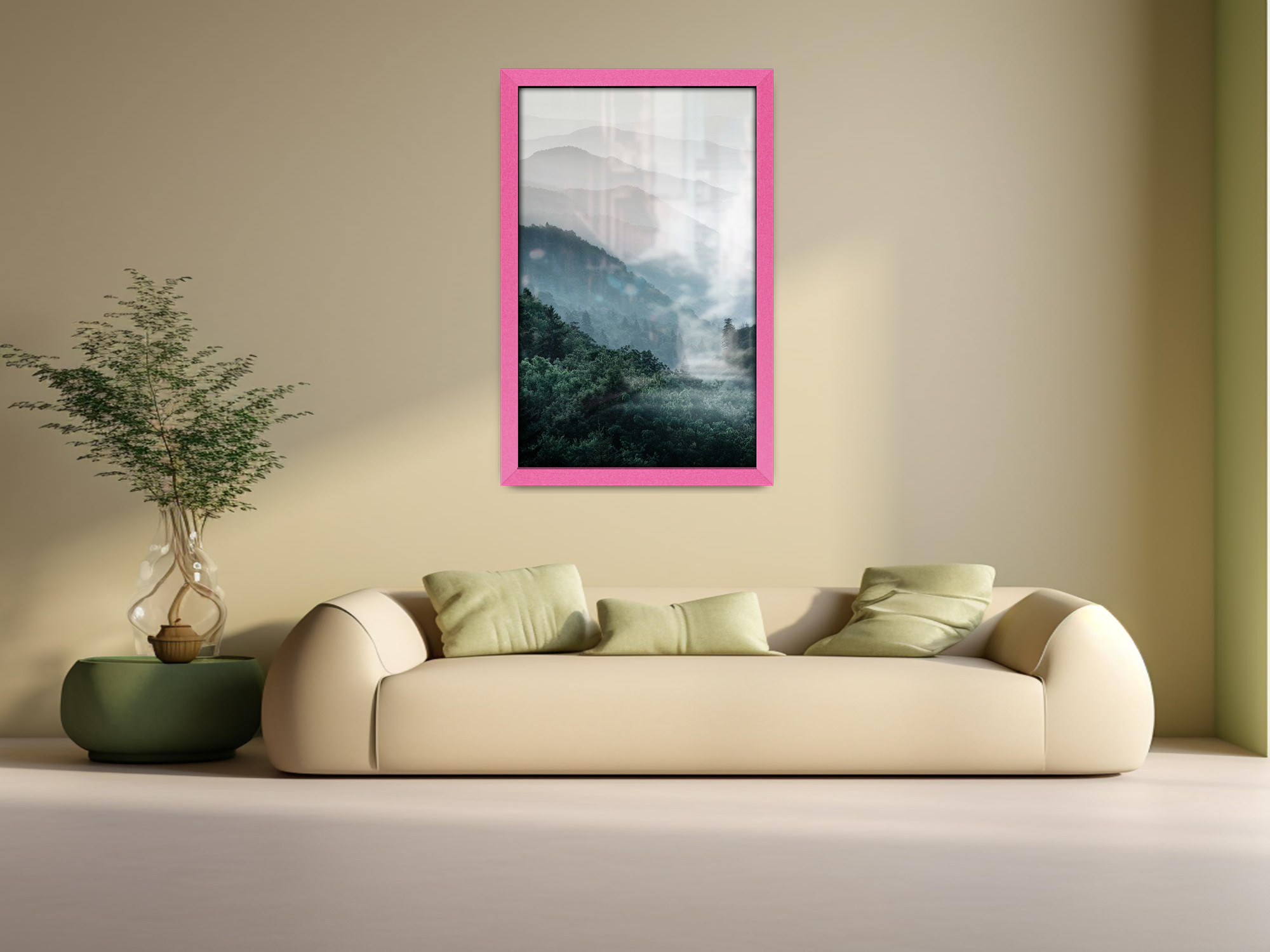 26 x 18 Inch / ( 66.04 x 45.72 CM )  |  Art Frames - MDF
 -  [ Pink ]
