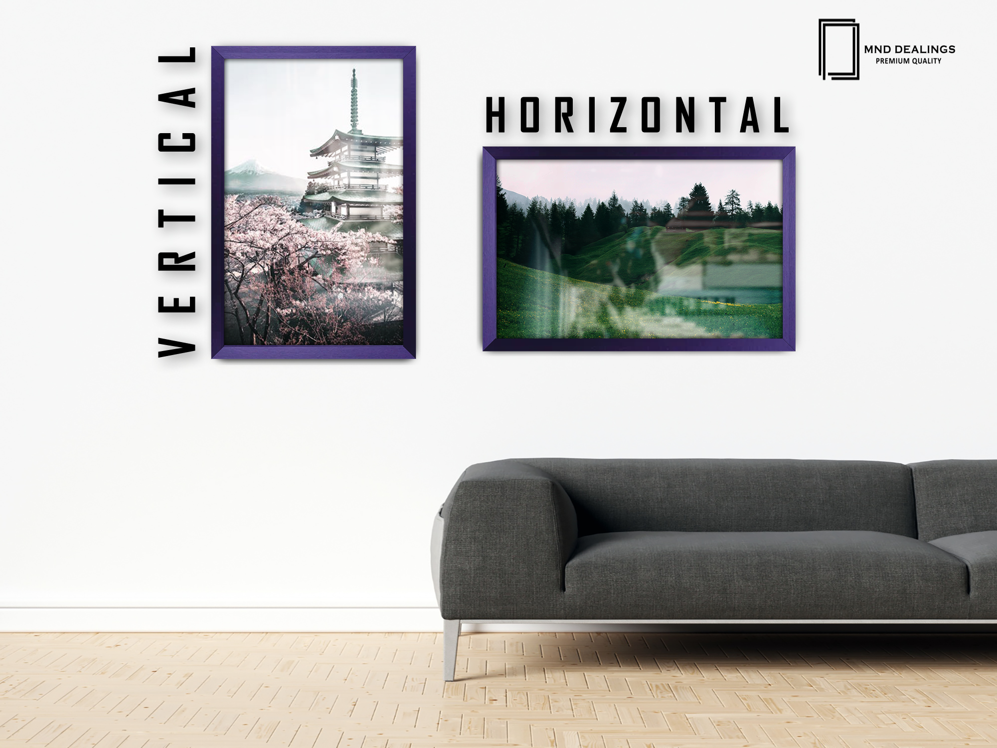 26 x 18 Inch / ( 66.04 x 45.72 CM )  |  Art Frames - MDF
 -  [ Purple ]