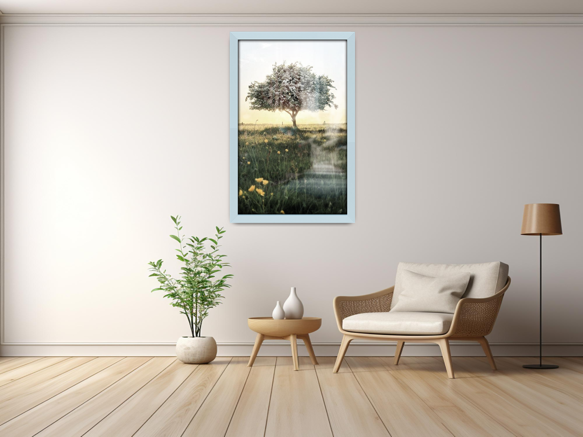 27 x 19 Inch / ( 68.58 x 48.26 CM )  |  Frames - MDF
 -  [ Light Grey ]