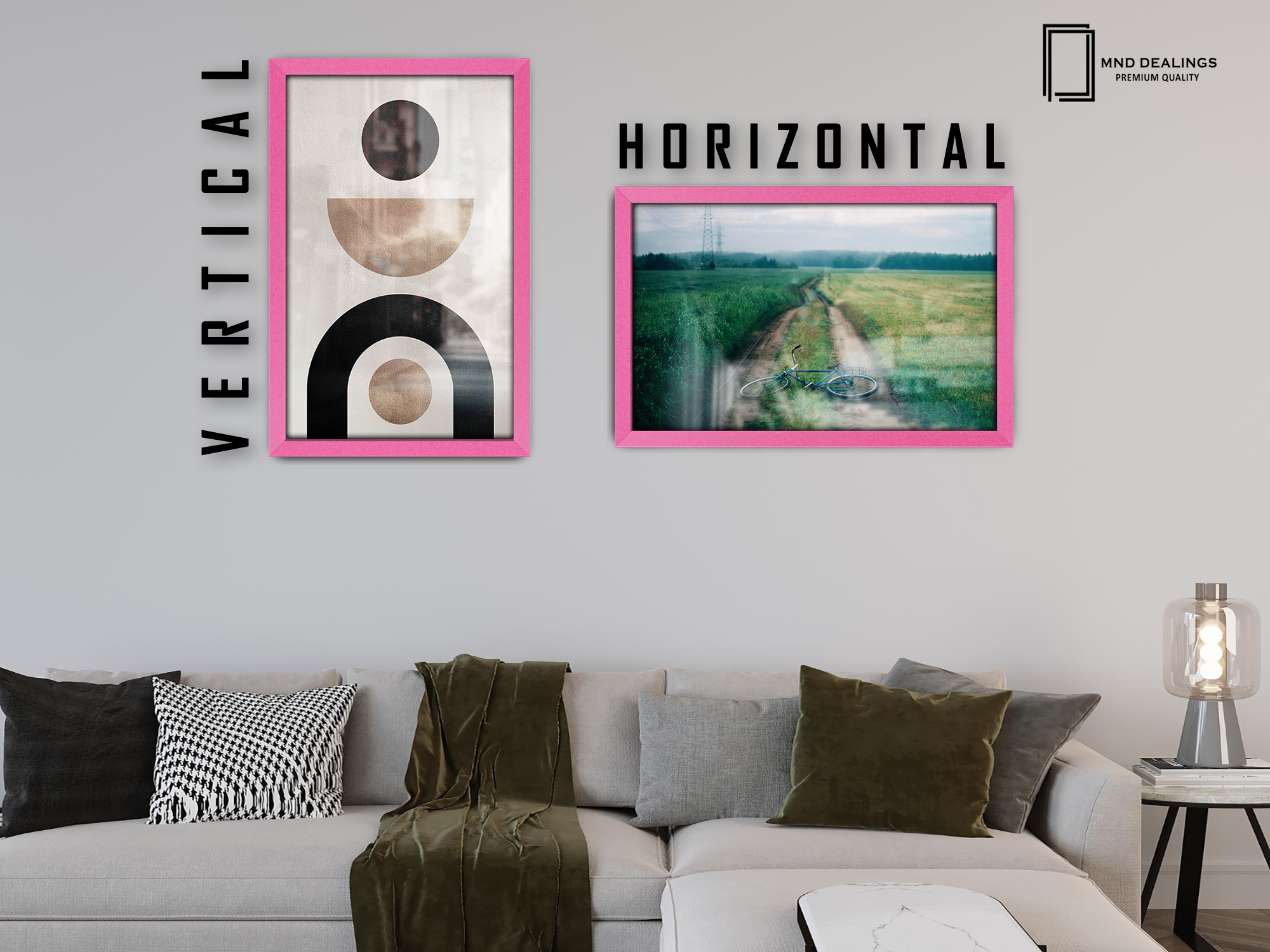 27 x 19 Inch / ( 68.58 x 48.26 CM )  |  Frames - MDF
 -  [ Pink ]