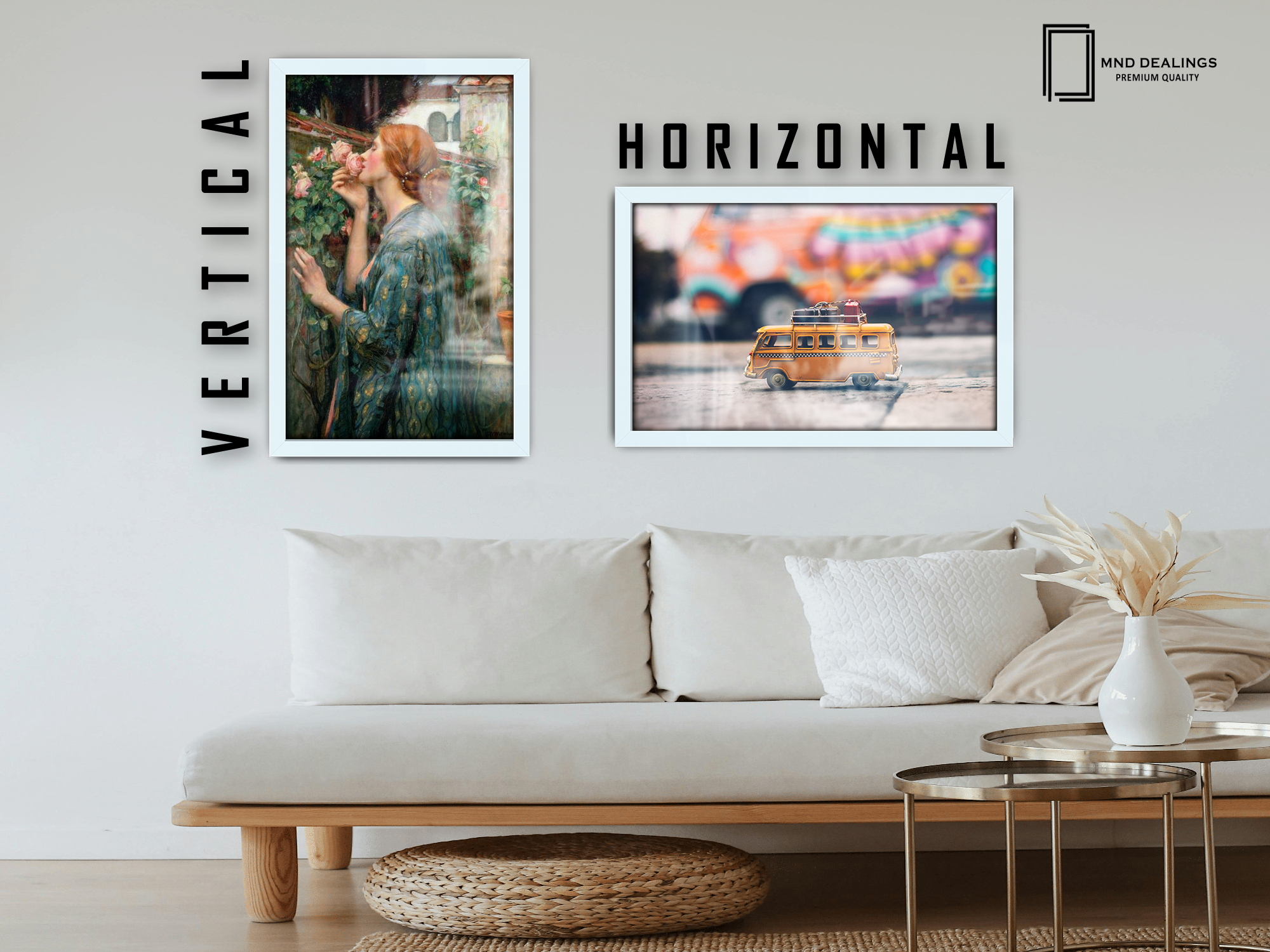 27 x 19 Inch / ( 68.58 x 48.26 CM )  |  Frames - MDF
 -  [ White ]