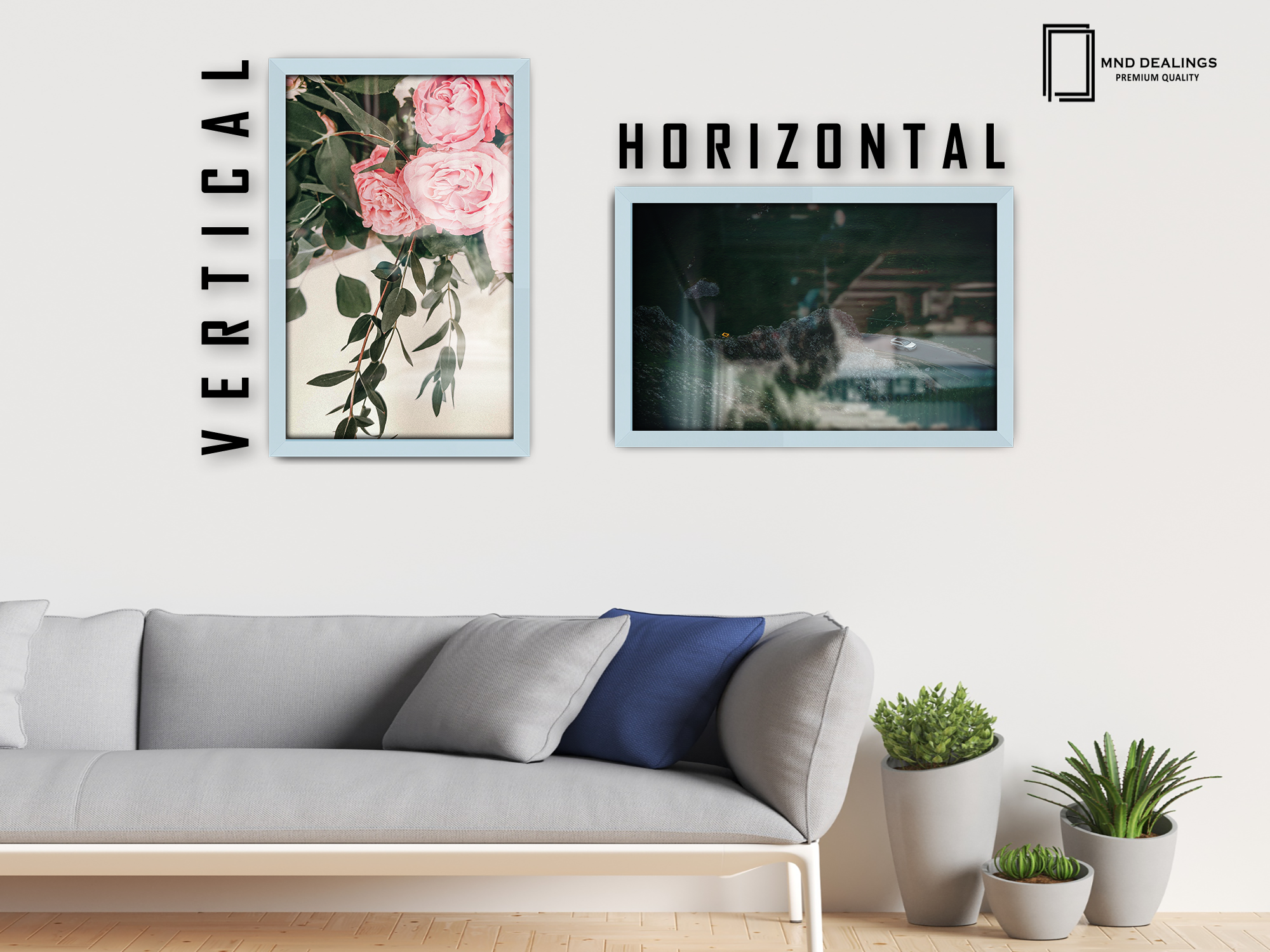 27 x 20 Inch / ( 68.58 x 50.80 CM )  |  Art Frames - MDF
 -  [ Light Grey ]