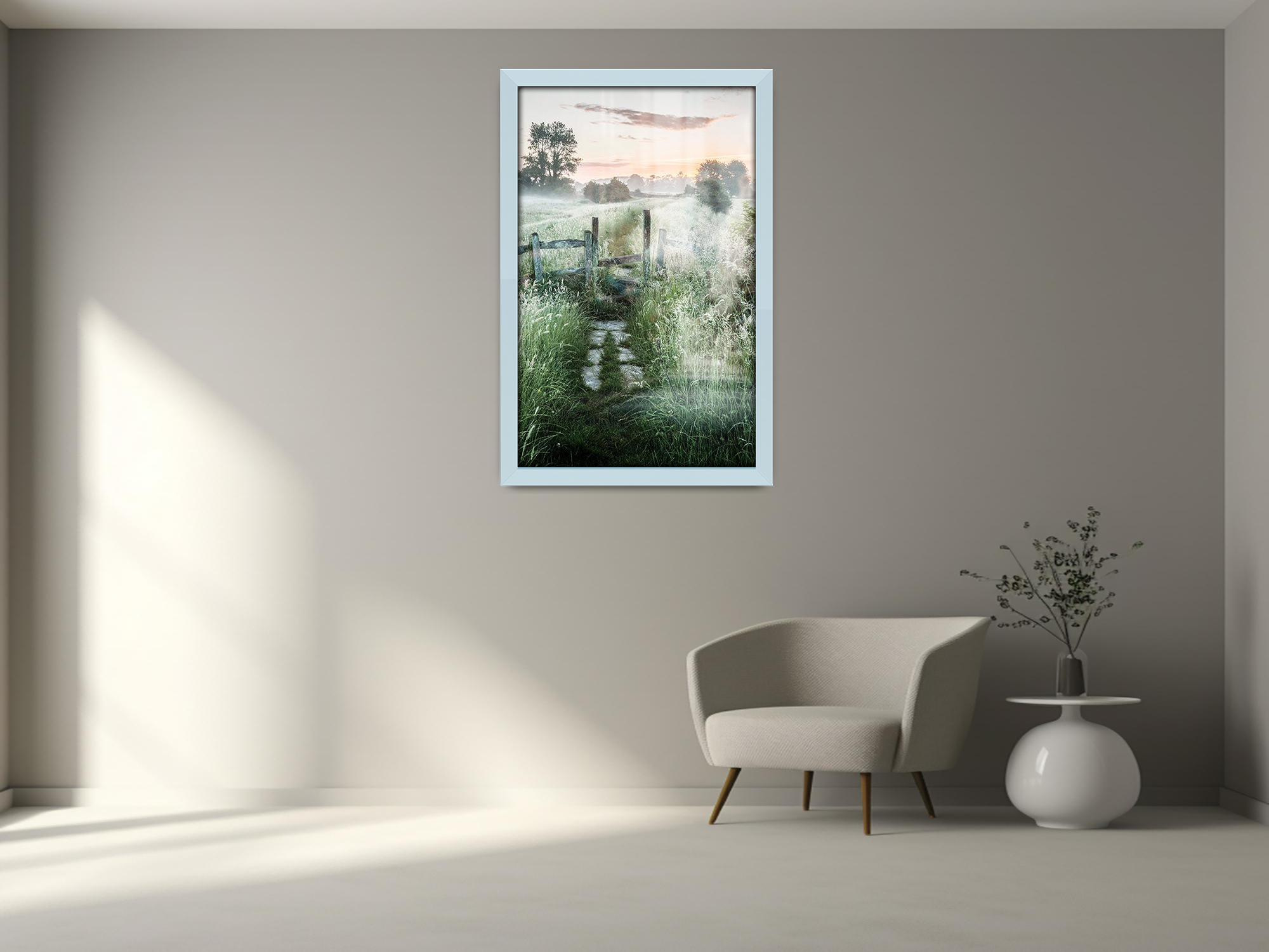 28 x 20 Inch / ( 71.12 x 50.80 CM )  |  Display Frame - MDF
 -  [ Light Grey ]