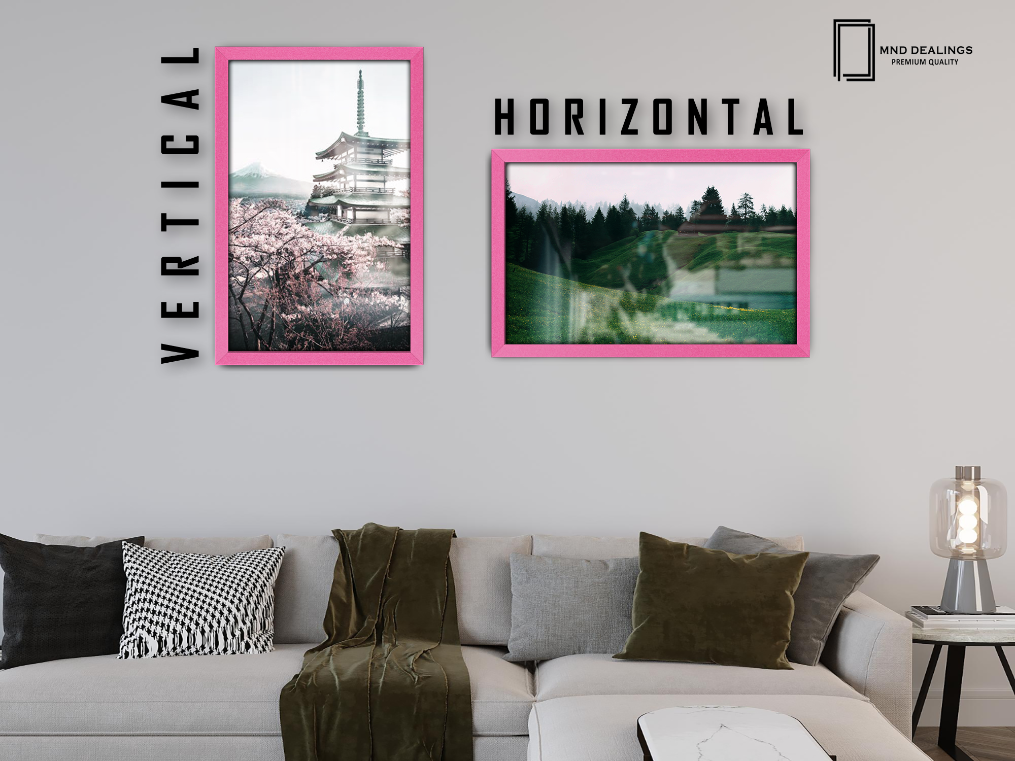 28 x 20 Inch / ( 71.12 x 50.80 CM )  |  Frames - MDF
 -  [ Pink ]