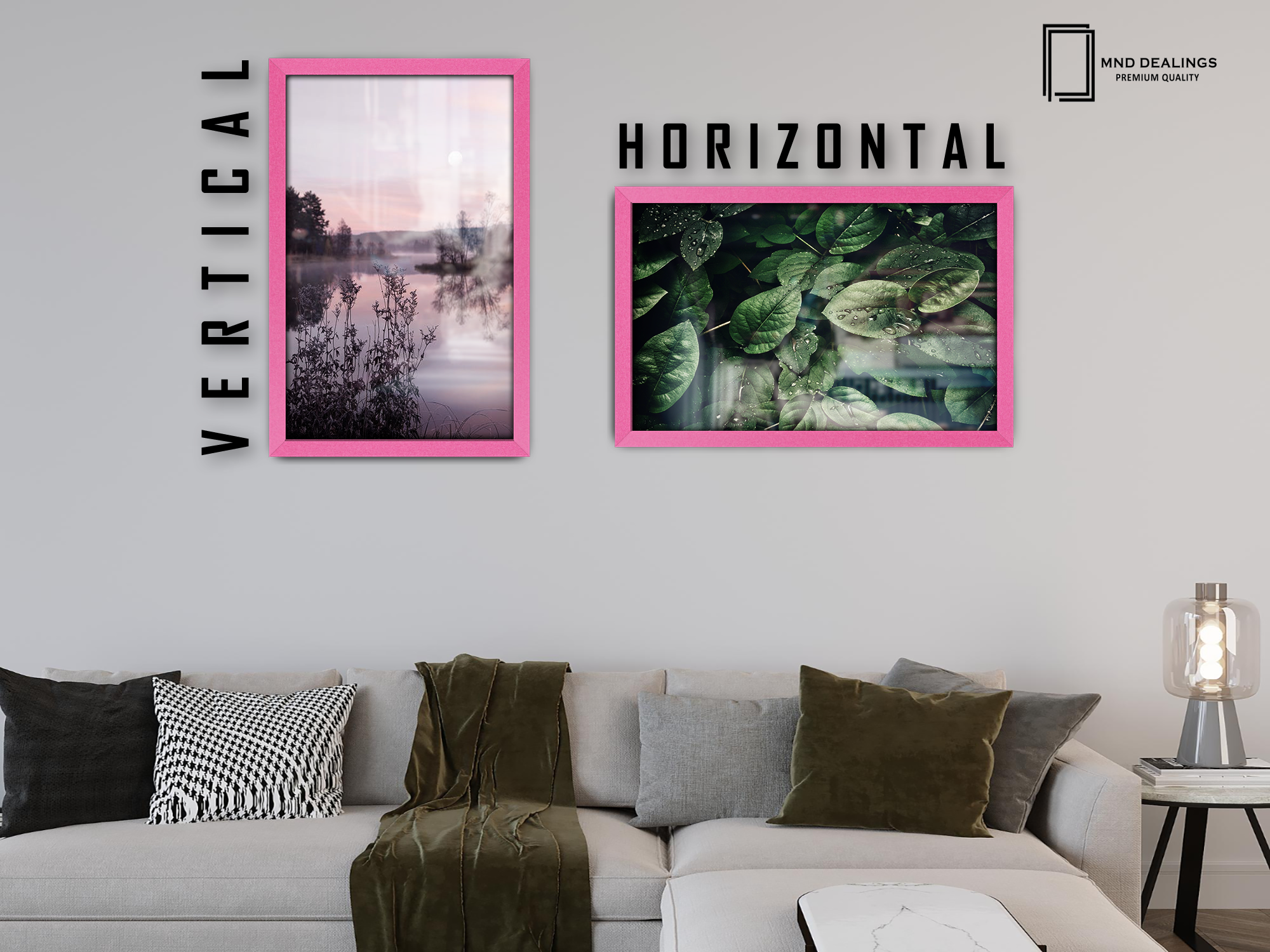 28 x 22 Inch / ( 71.12 x 55.88 CM )  |  Frames - MDF
 -  [ Pink ]