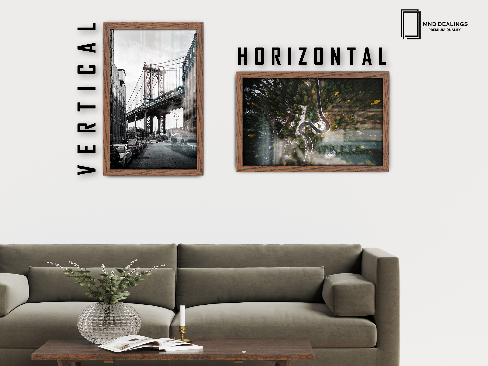 30 x 20 Inch / ( 76.20 x 50.80 CM )  |  Display Frame - MDF
 -  [ Dark Oak ]
