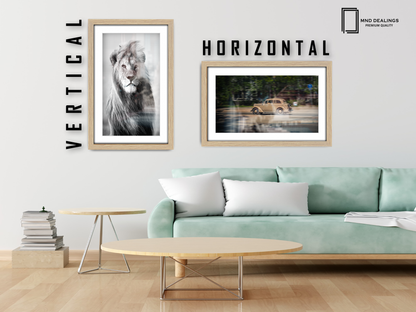 30 x 20 Inch / (76.2 x 50.8 cm ) with A2-(41.90 x 59.40 cm) White Mount Poster Frames - MDF
