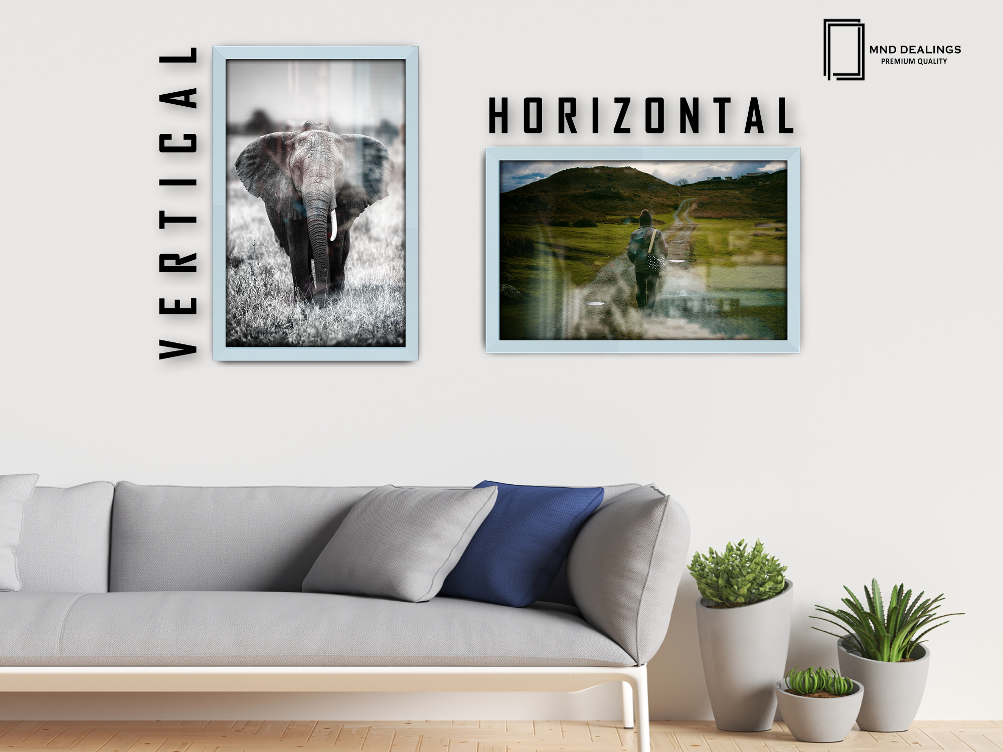 ( 30 x 40 CM ) / 16 x 12 Inch  |  Photo Frames - MDF
 -  [ Light Grey ]