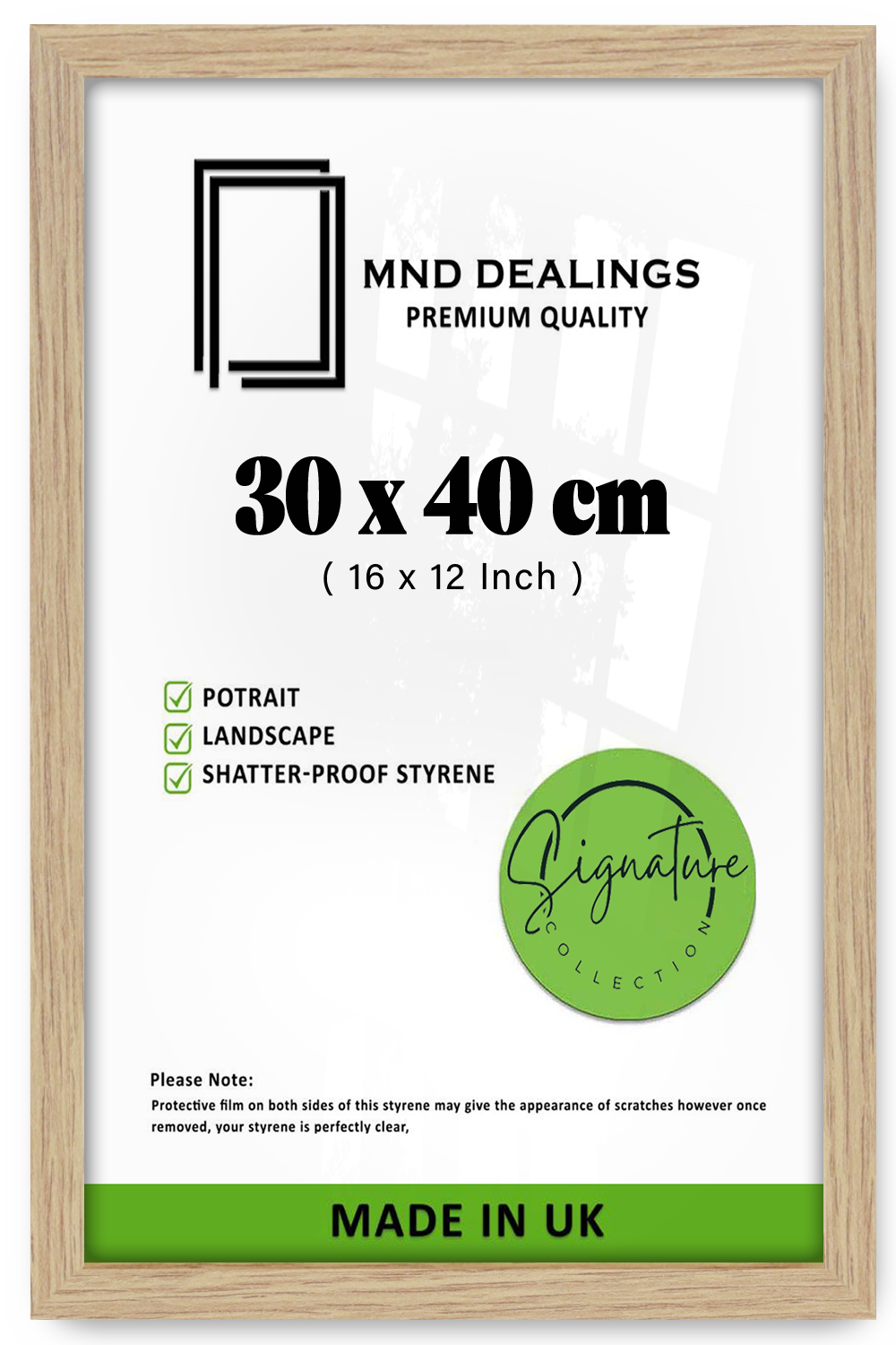 ( 30 x 40 CM ) / 16 x 12 Inch  |  Frames - MDF
 -  [ Oak ]