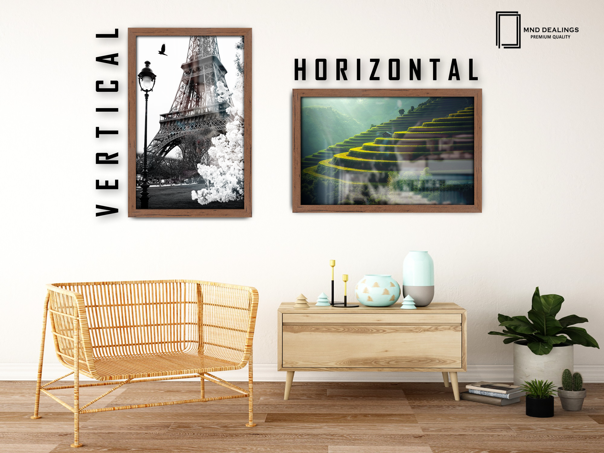 ( 30 x 40 CM ) / 16 x 12 Inch  |  Frames - MDF
 -  [ Walnut ]