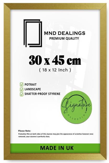 ( 30 x 45 CM ) / 18 x 12 Inch  |  Picture Frames - MDF
 -  [ Gold ]