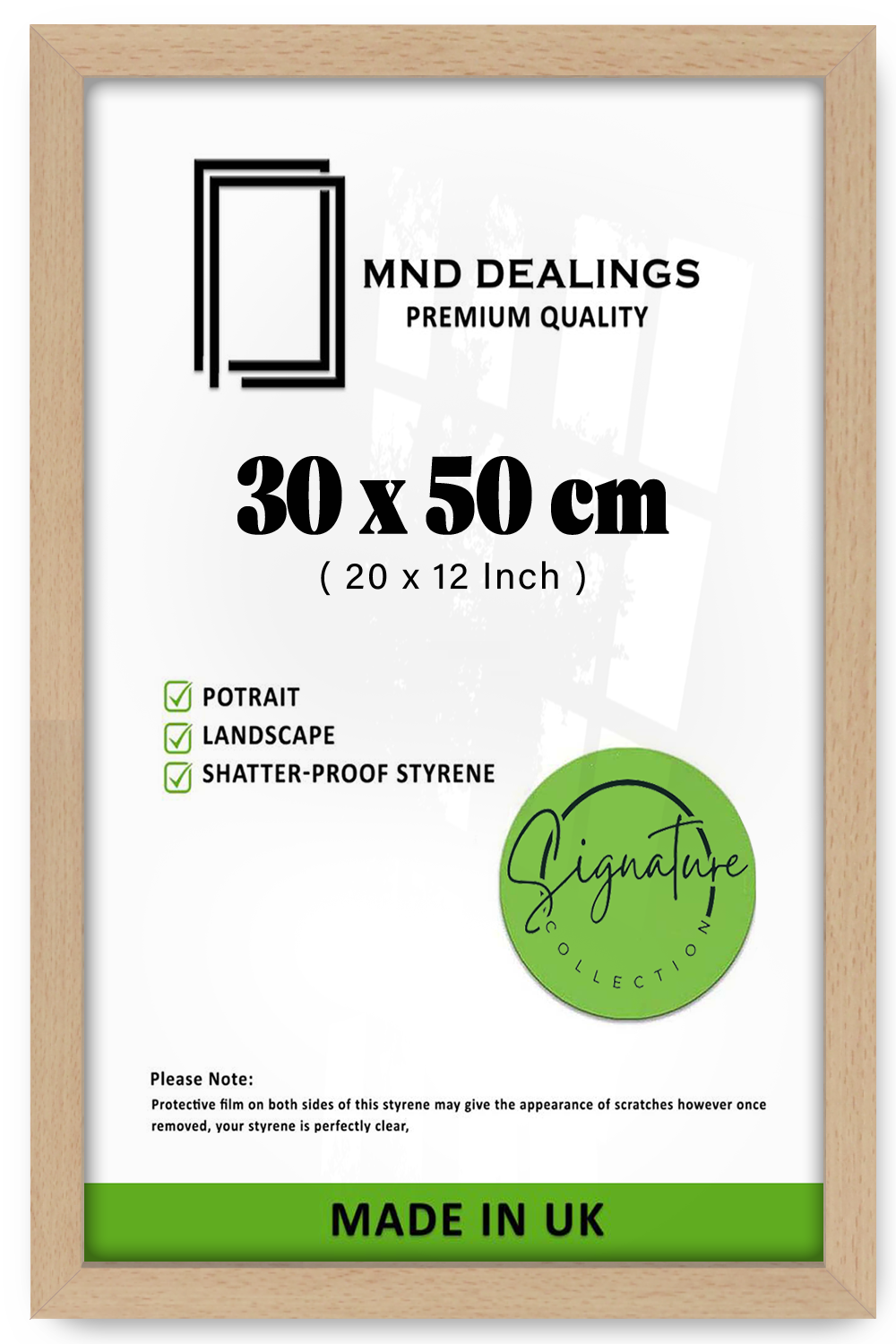 ( 30 x 50 CM ) / 20 x 12 Inch Art Frames - MDF#color_beech