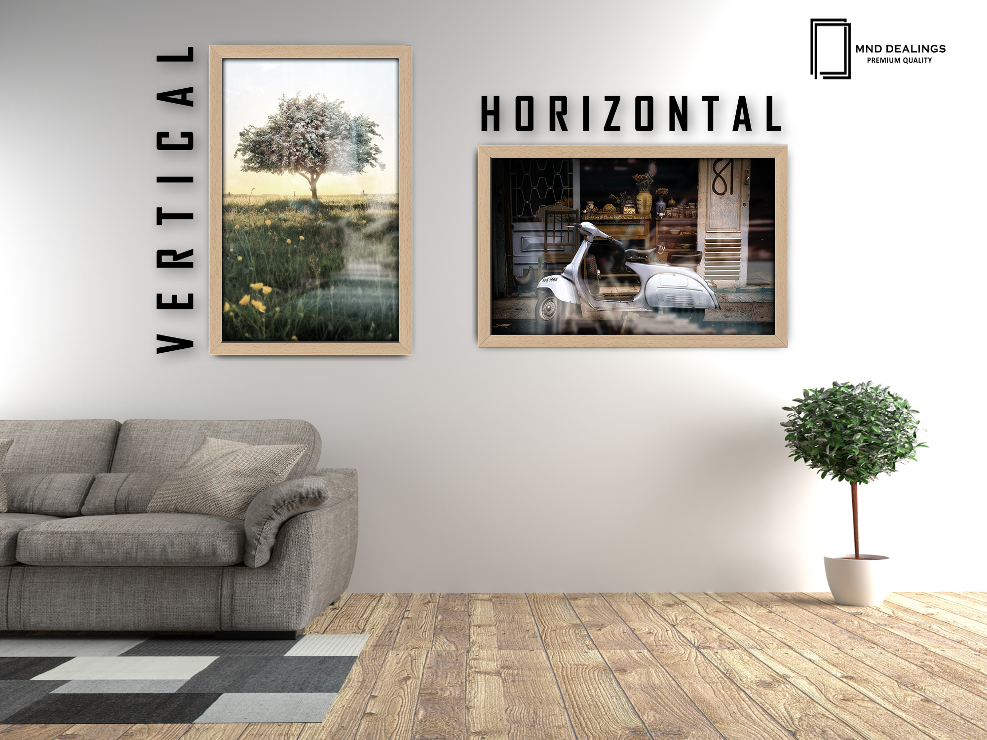 ( 30 x 50 CM ) / 20 x 12 Inch  |  Frames - MDF
 -  [ Beech ]