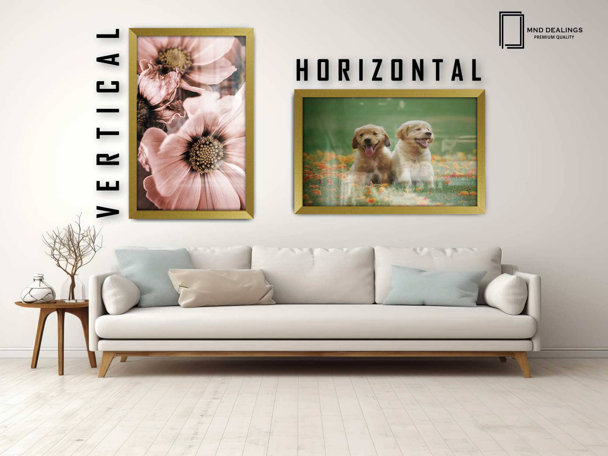 ( 30 x 50 CM ) / 20 x 12 Inch  |  Display Frame - MDF
 -  [ Gold ]