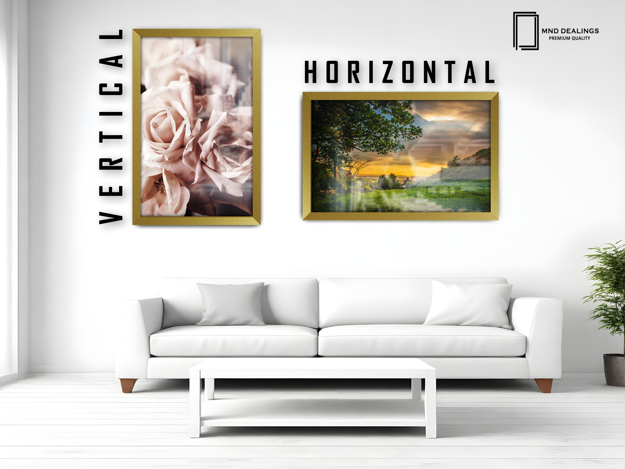 32 x 24 Inch / ( 81.28 x 60.96 CM )  |  Frames - MDF
 -  [ Gold ]