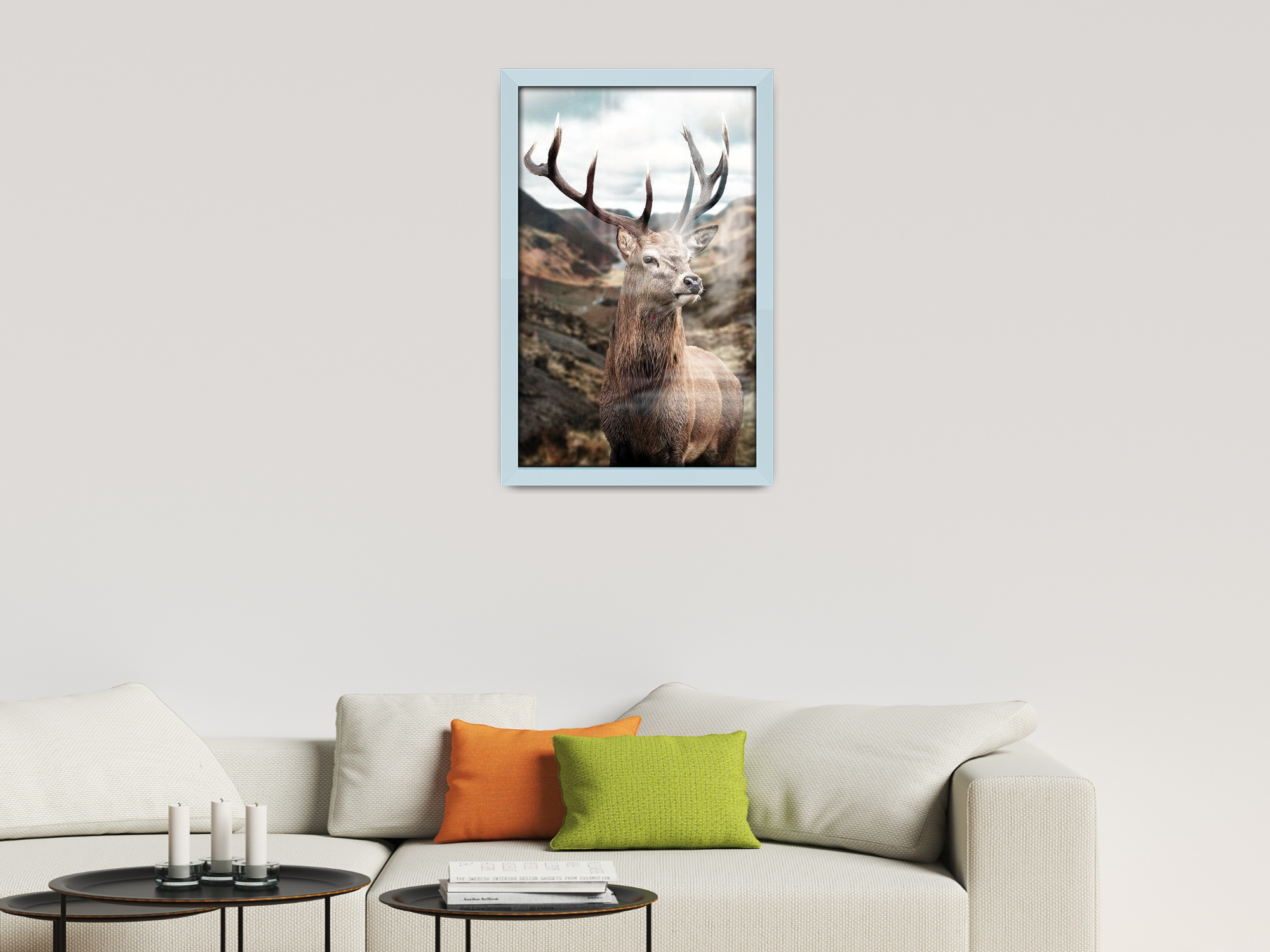 34 x 24 Inch / ( 86.36 x 60.96 CM )  |  Display Frame - MDF
 -  [ Light Grey ]