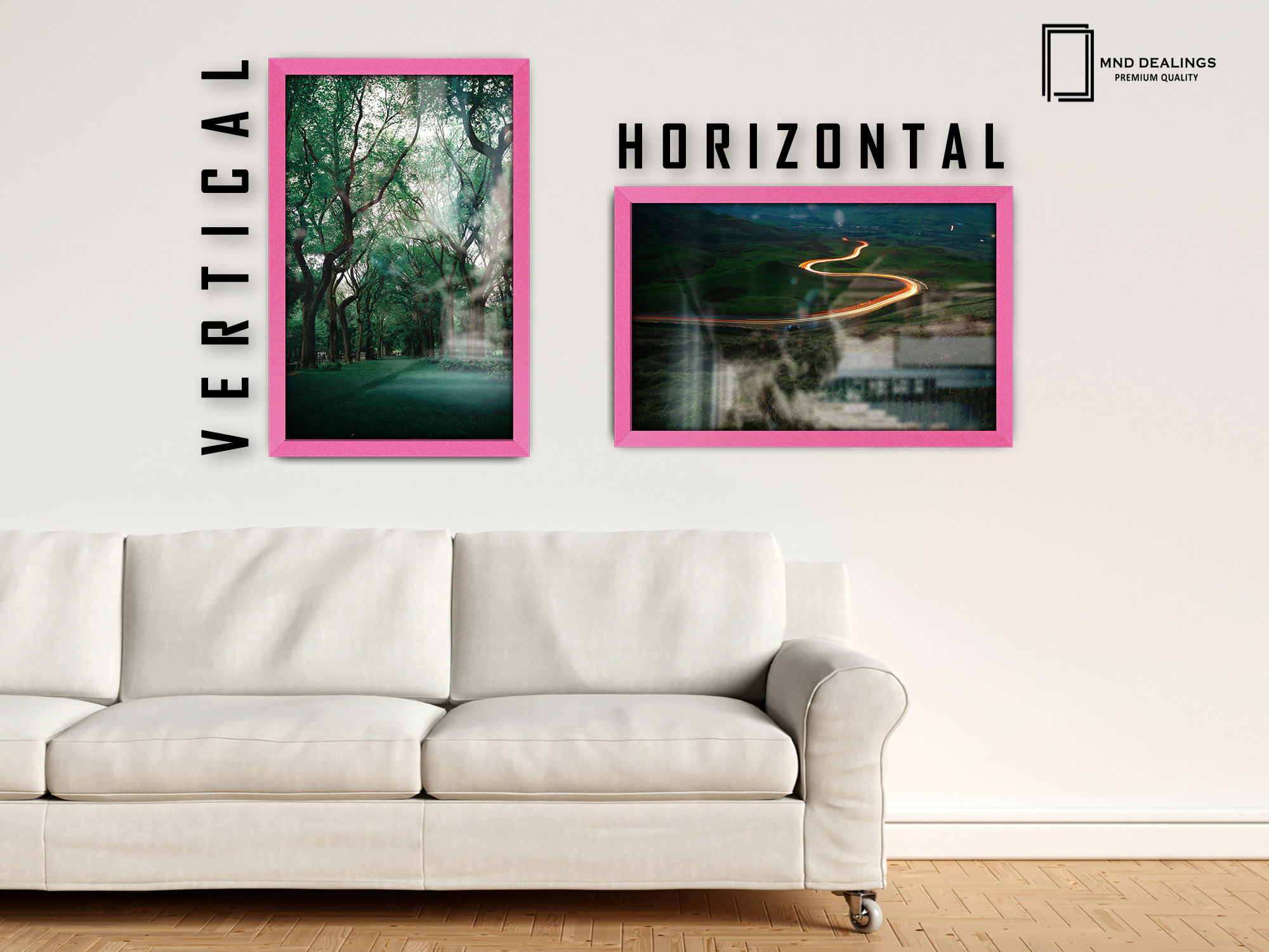 34 x 24 Inch / ( 86.36 x 60.96 CM )  |  Frames - MDF
 -  [ Pink ]