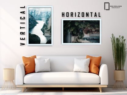 34 x 24 Inch / ( 86.36 x 60.96 CM )  |  Frames - MDF
 -  [ White ]