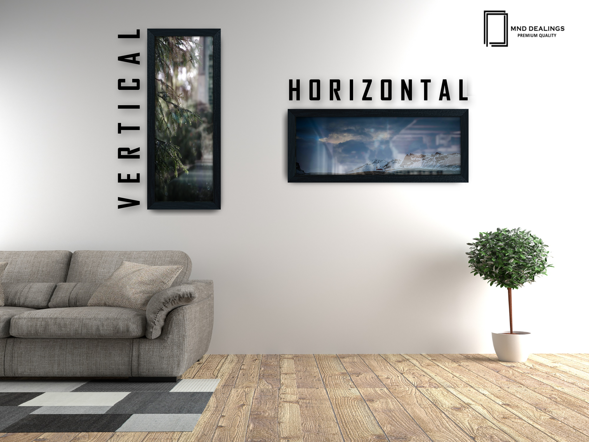 ( 35 x 100 CM ) / 40 x 14 Inch | Art Frames - MDF
 -  [ Black ]
