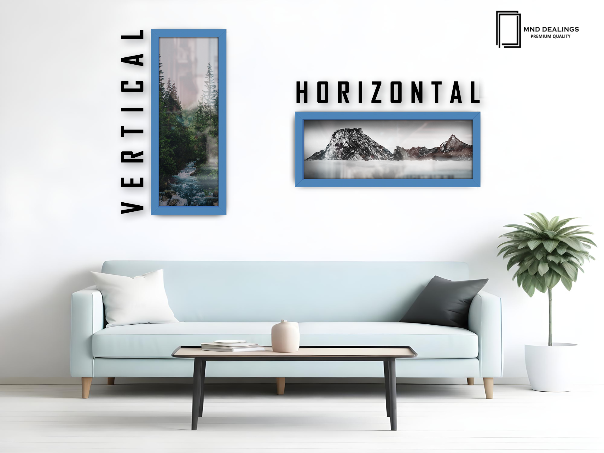 ( 35 x 100 CM ) / 40 x 14 Inch | Photo Frames - MDF
 -  [ Blue ]