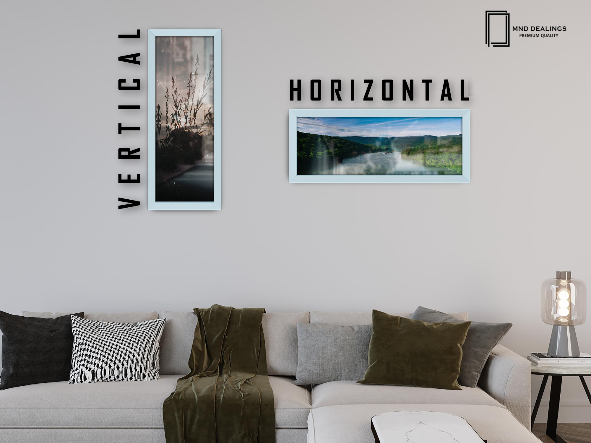 ( 35 x 100 CM ) / 40 x 14 Inch | Display Frame - MDF
 -  [ Light Grey ]