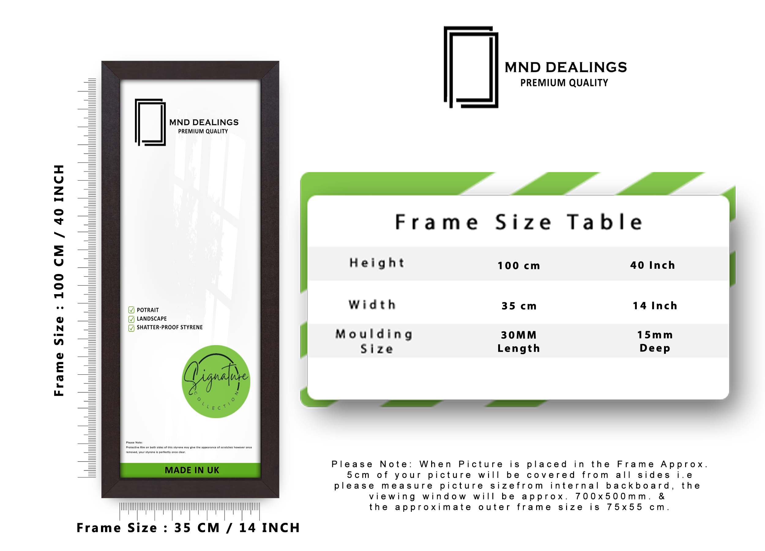 ( 35 x 100 CM ) / 40 x 14 Inch | Frames - MDF
 -  [ Mahogany ]