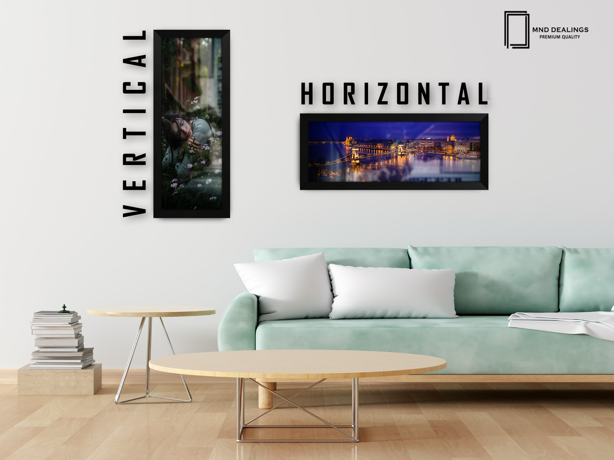 ( 35 x 100 CM ) / 40 x 14 Inch | Frames - MDF
 -  [ Matt Black ]