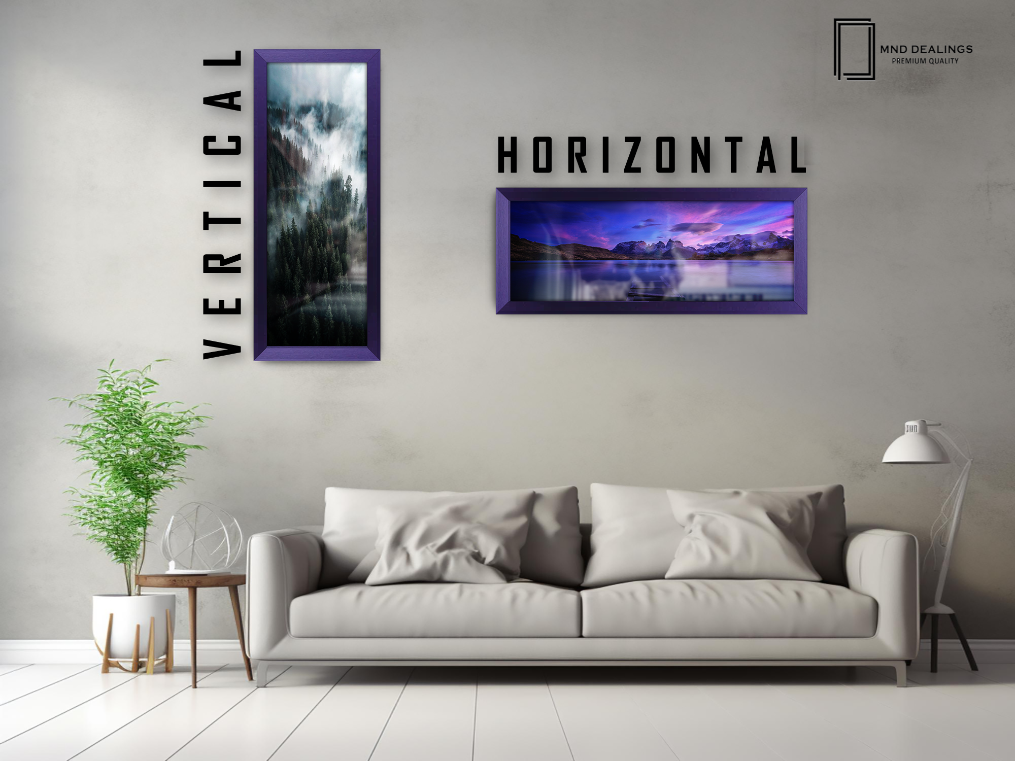 ( 35 x 100 CM ) / 40 x 14 Inch | Art Frames - MDF
 -  [ Purple ]