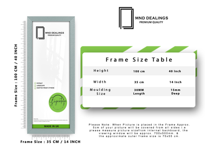 ( 35 x 100 CM ) / 40 x 14 Inch | Picture Frames - MDF
 -  [ Silver ]