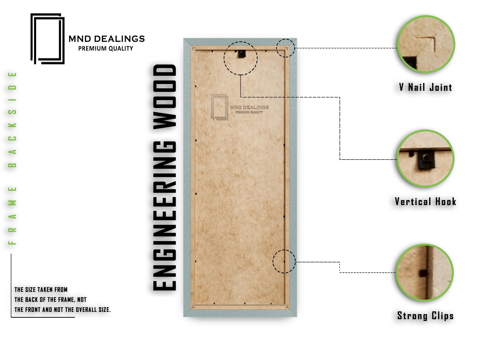 ( 35 x 100 CM ) / 40 x 14 Inch | Picture Frames - MDF
 -  [ Silver ]
