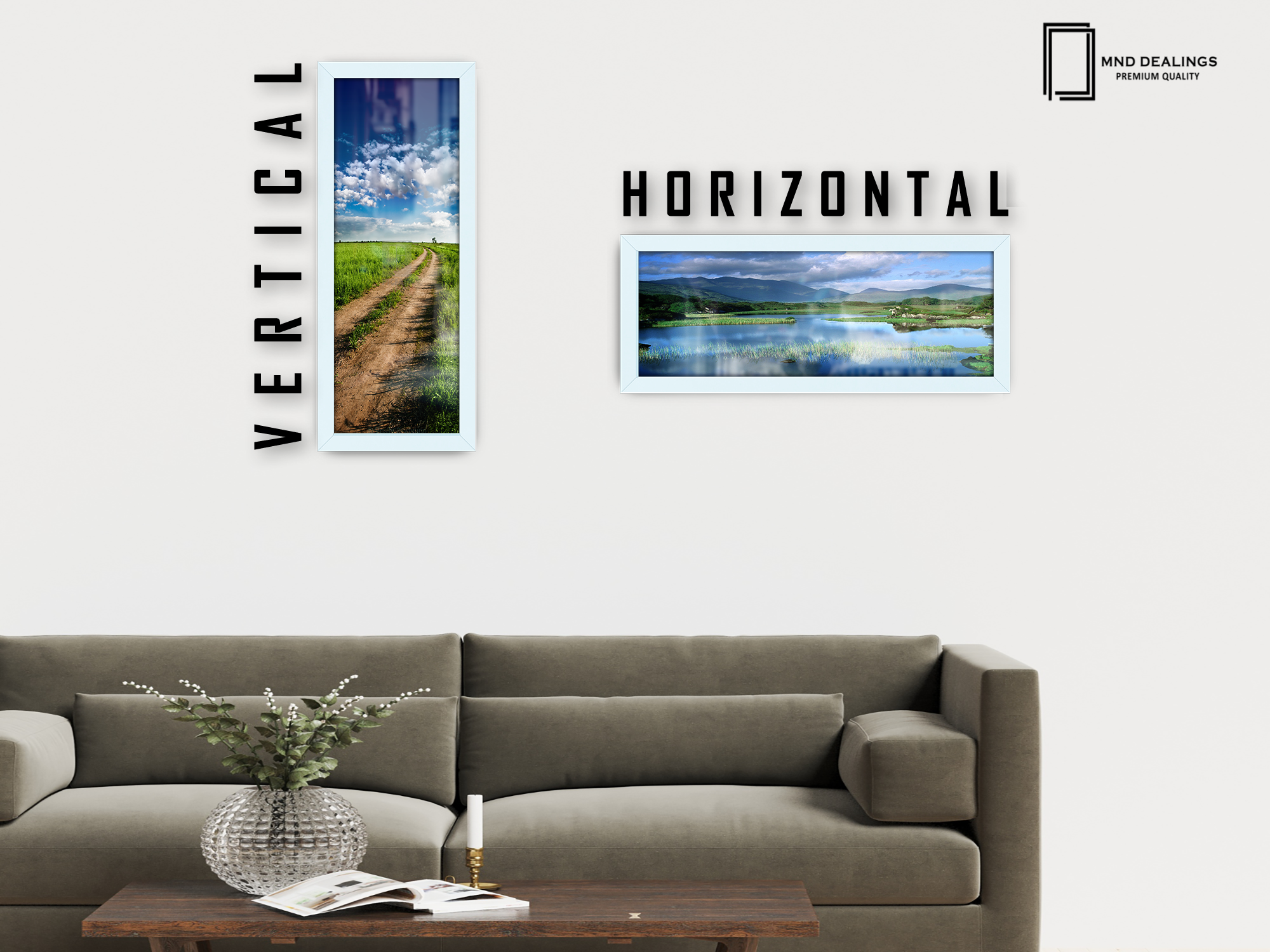 ( 35 x 100 CM ) / 40 x 14 Inch | Photo Frames - MDF
 -  [ White ]