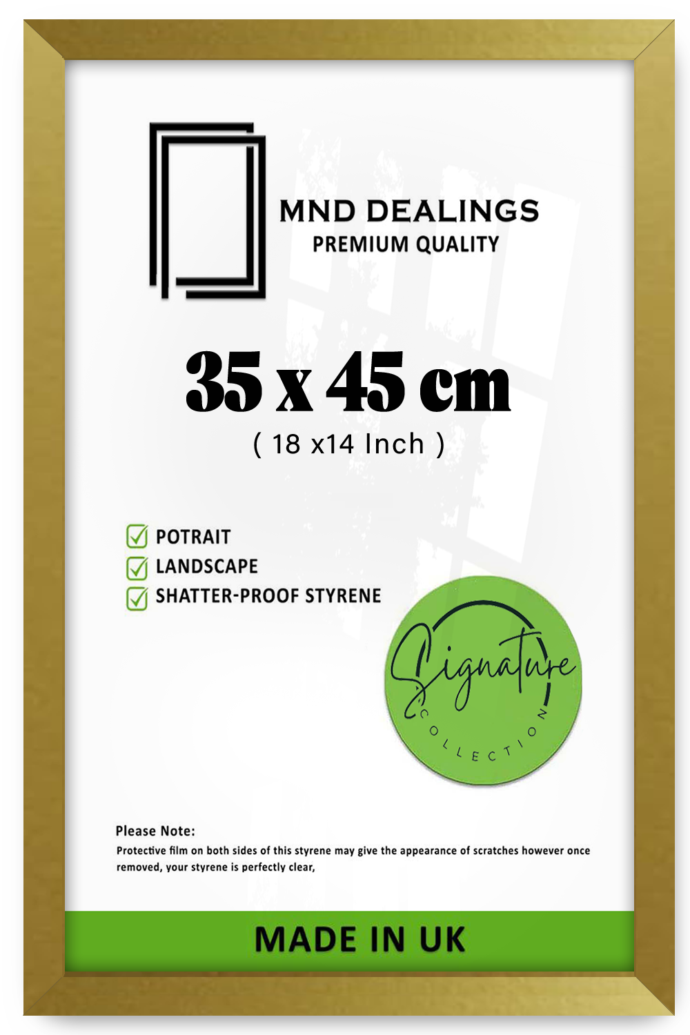 ( 35 x 45 CM ) / 18 x14 Inch  |  Frames - MDF
 -  [ Gold ]