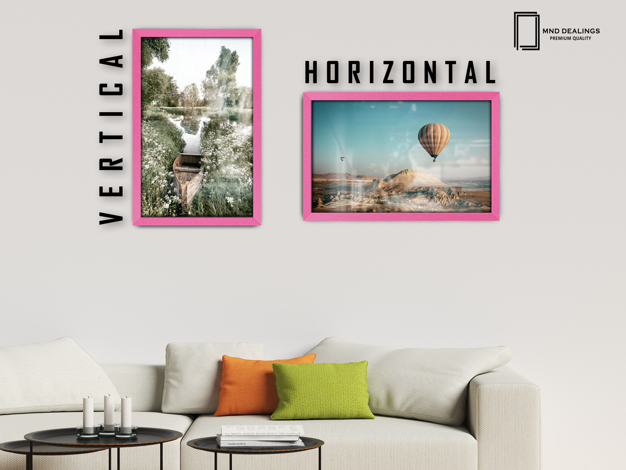 ( 35 x 45 CM ) / 18 x14 Inch  |  Frames - MDF
 -  [ Pink ]